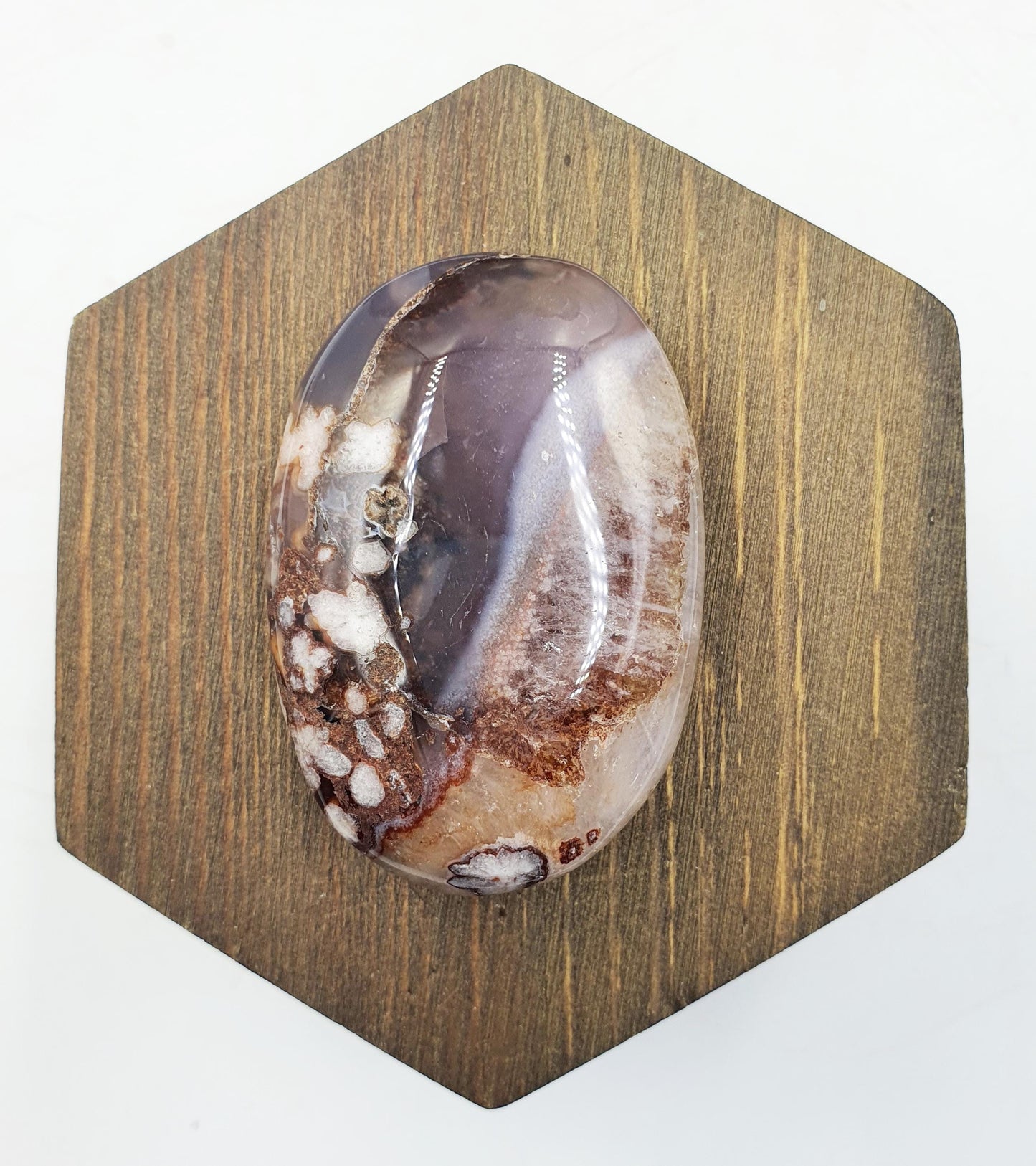 Beautiful Blue Flower Agate Palm / Unique Sakura Agate Palm Stone / Blue Flower Agate Crystal / Meditation Palm - 55g