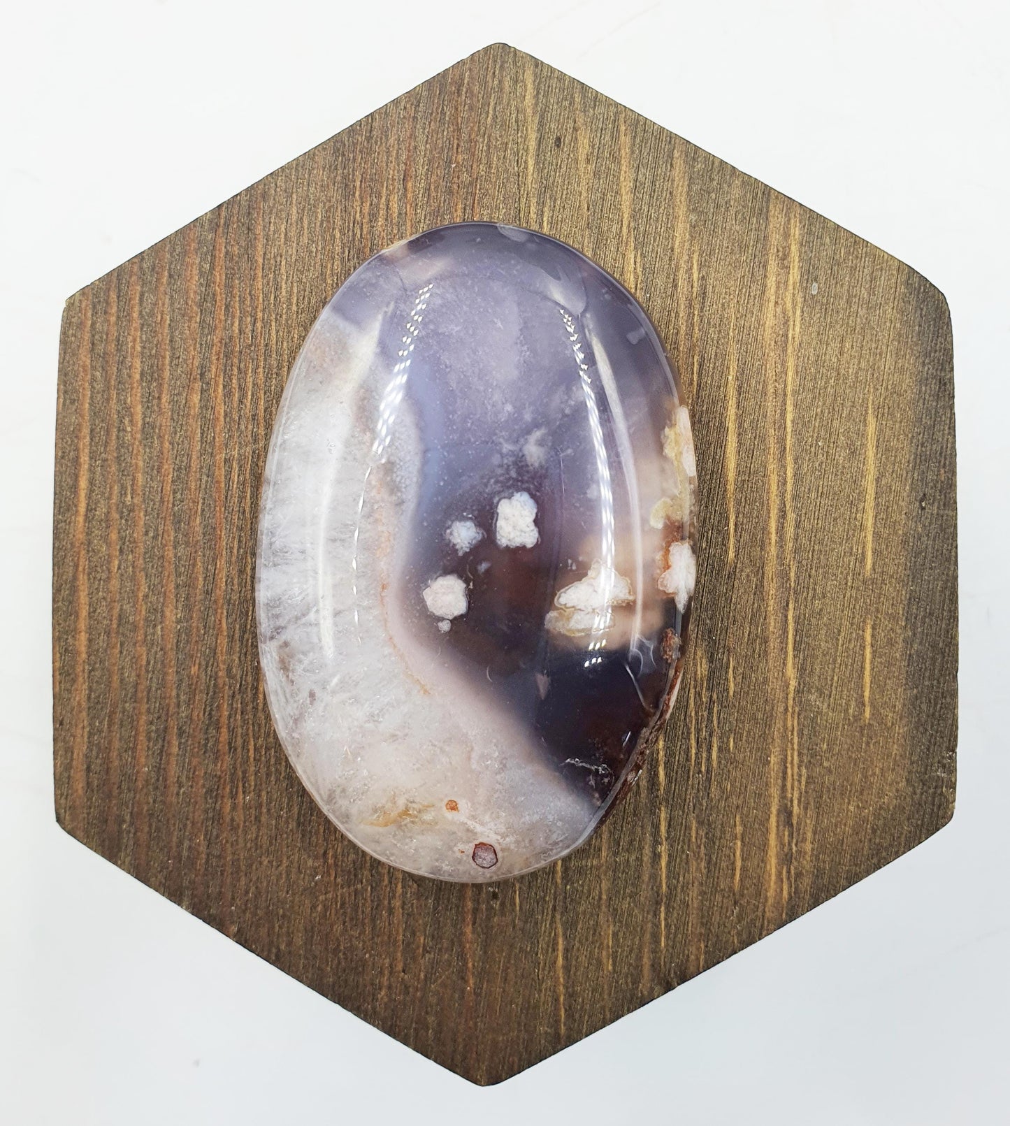 Beautiful Blue Flower Agate Palm / Unique Sakura Agate Palm Stone / Blue Flower Agate Crystal / Meditation Palm - 55g