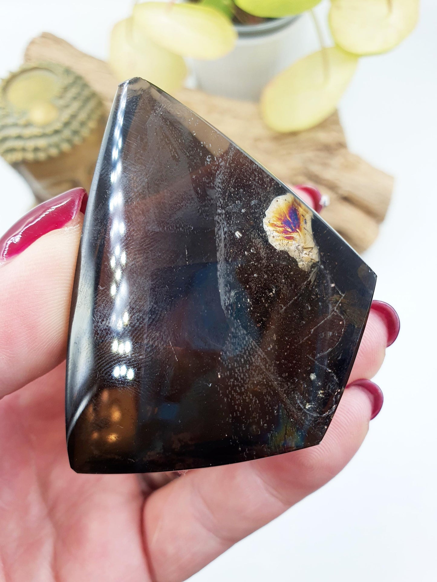 Smoky Quartz Freeform with rainbow / High Grade Smoky Quartz / Smoky Quartz Crystal Freeform / Smoky Quartz Chunk - 165g