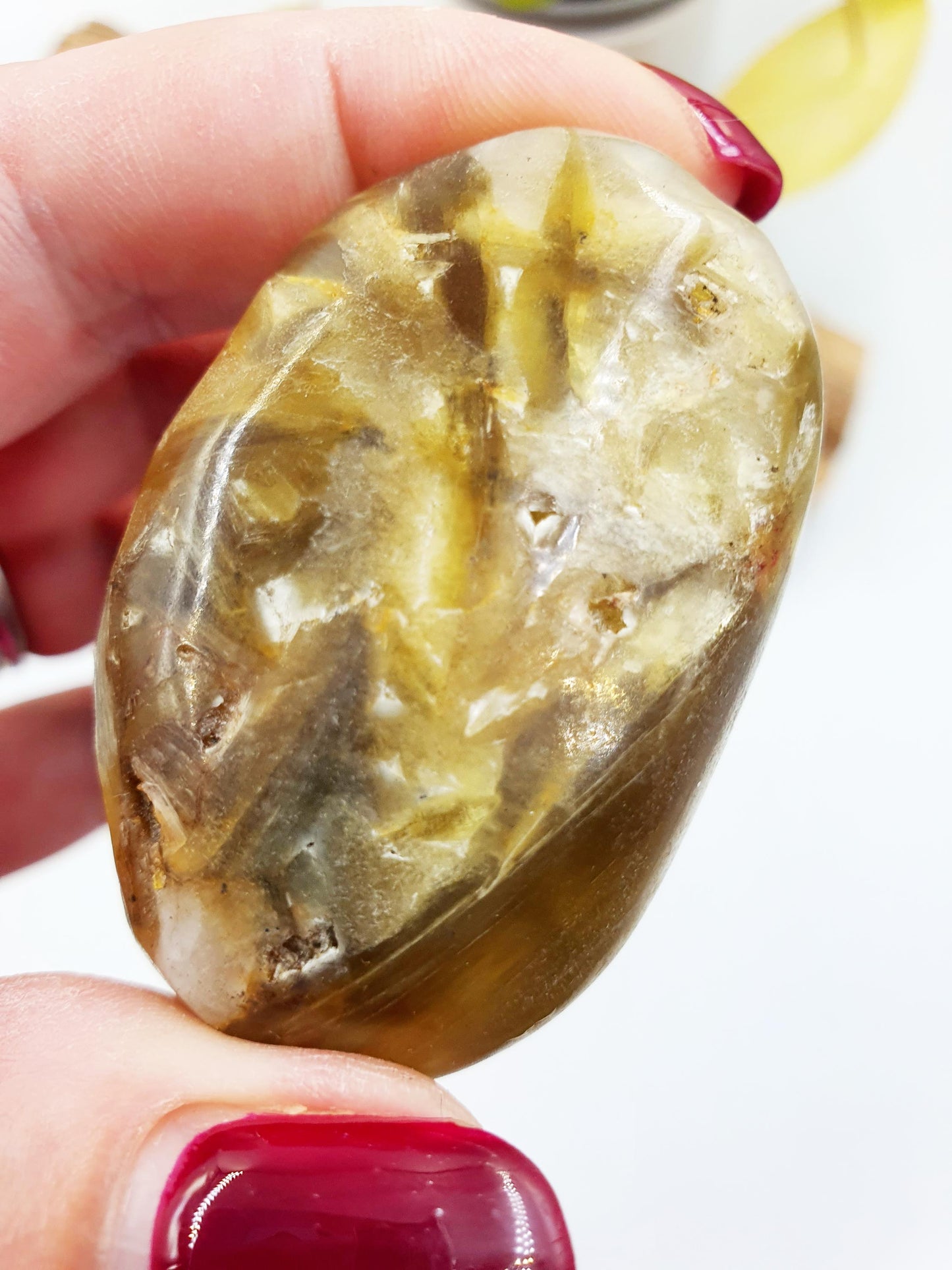 Muscovite (Golden Mica) Palm / Muscovite (Golden Mica) Palmstone / Golden Lepidolite Palm / Meditation Palm - 55g