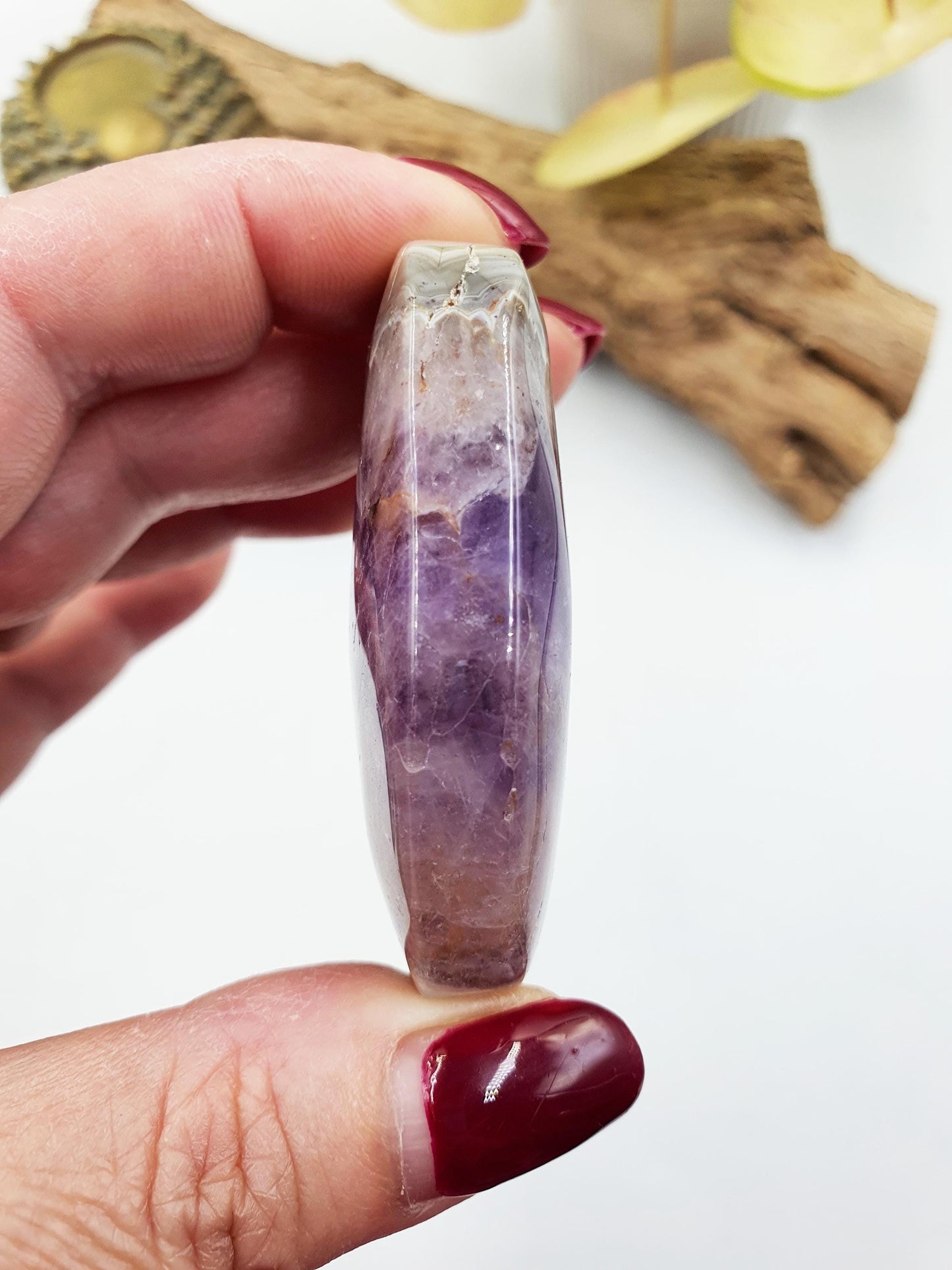 Beautiful Amethyst Agate Palm / Amethyst Agate Palm Stone / Amethyst Palm / Amethyst Agate / Reiki Crystal Palm - 65g