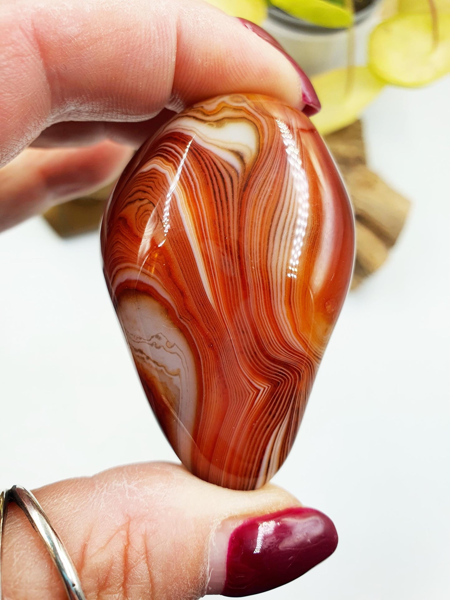 Little Sardonyx Palm / Sardonyx Palm Stone / Healing Palm / Meditation Palm / Reiki Crystal / Banded Palm - 65g