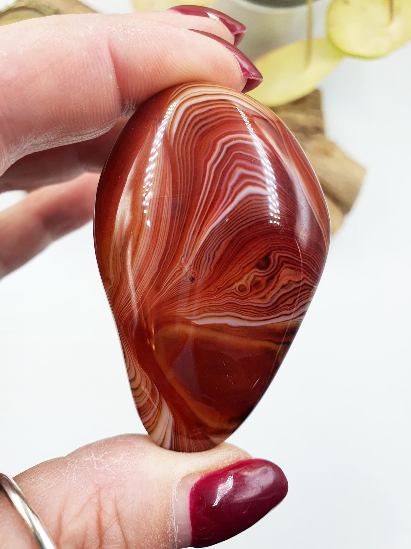 Little Sardonyx Palm / Sardonyx Palm Stone / Healing Palm / Meditation Palm / Reiki Crystal / Banded Palm - 65g