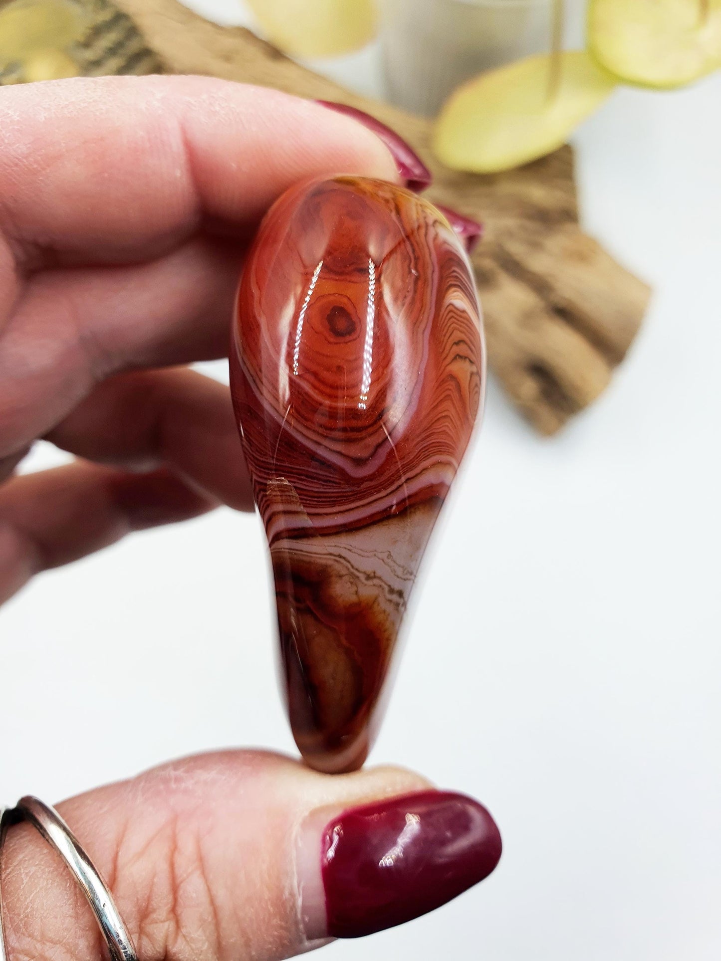 Little Sardonyx Palm / Sardonyx Palm Stone / Healing Palm / Meditation Palm / Reiki Crystal / Banded Palm - 65g
