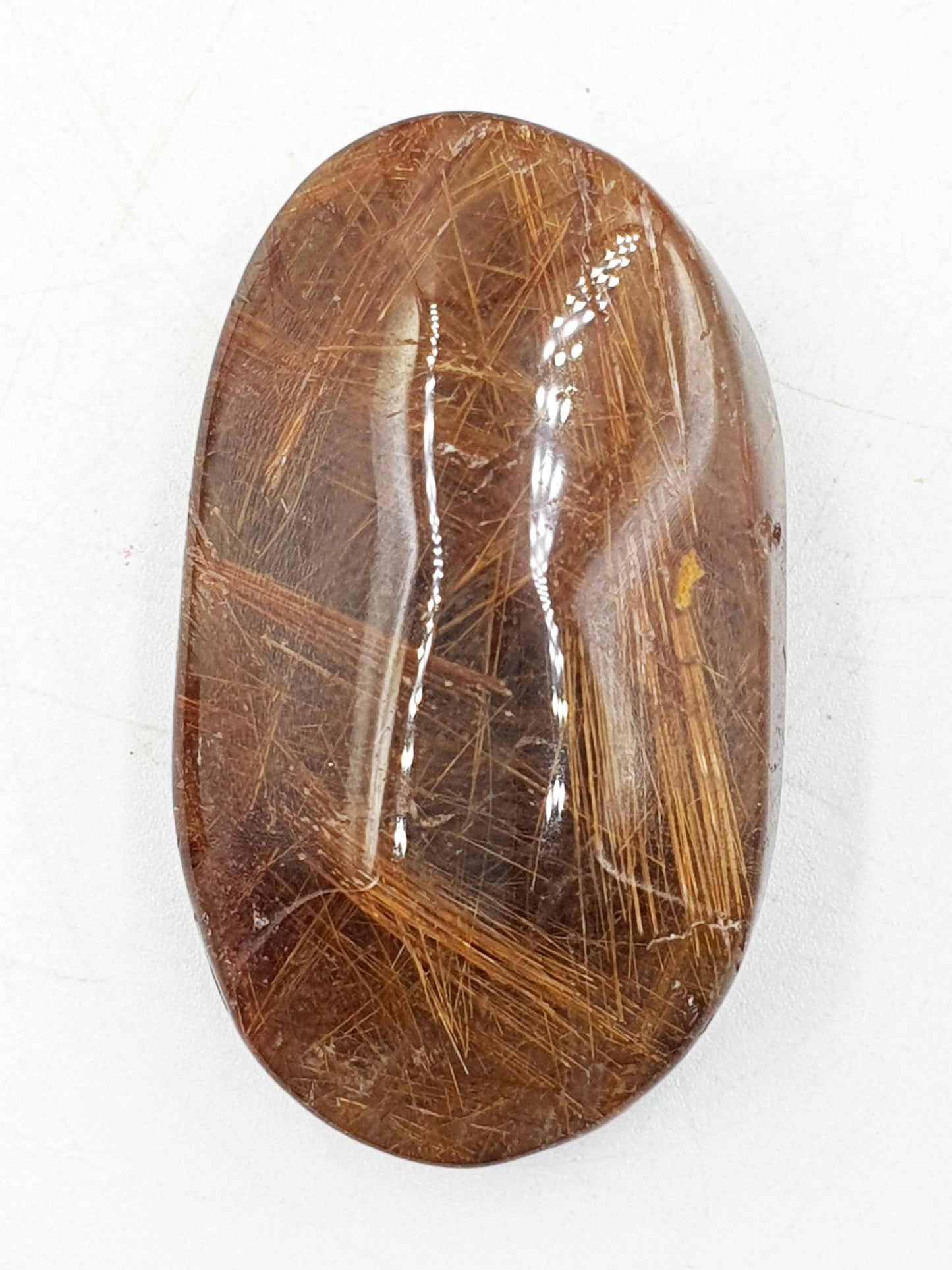 Rutilated Quartz Palmstone / Rutile Quartz Palm / Rutilated Quartz Pocket Stone / Rutile Pendant Crystal /Meditation Palm - 40g
