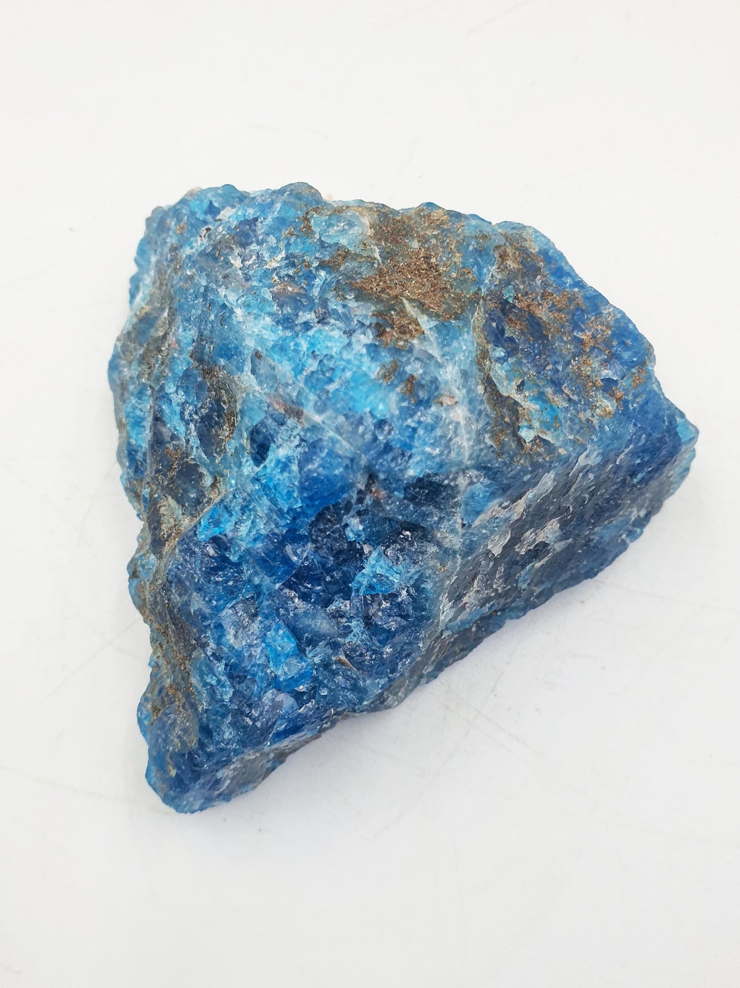 Flashy Raw Blue Apatite / Rough Blue Apatite Specimen / Natural Blue Apatite / Raw Crystal Chunk - 135g
