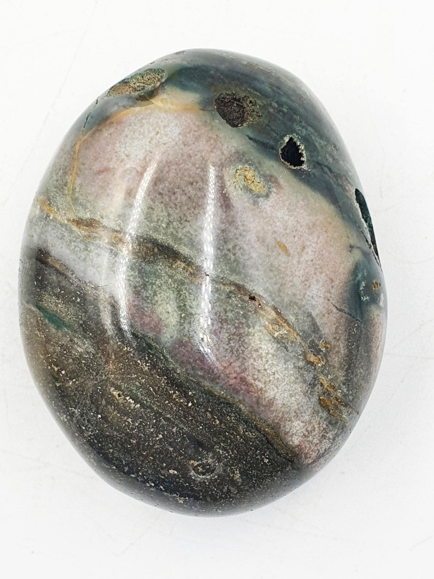 Ocean Jasper Palm / Ocean Jasper Palm stone / OJ Palm / Meditation Palm / Reiki Crystal Palm - 90g