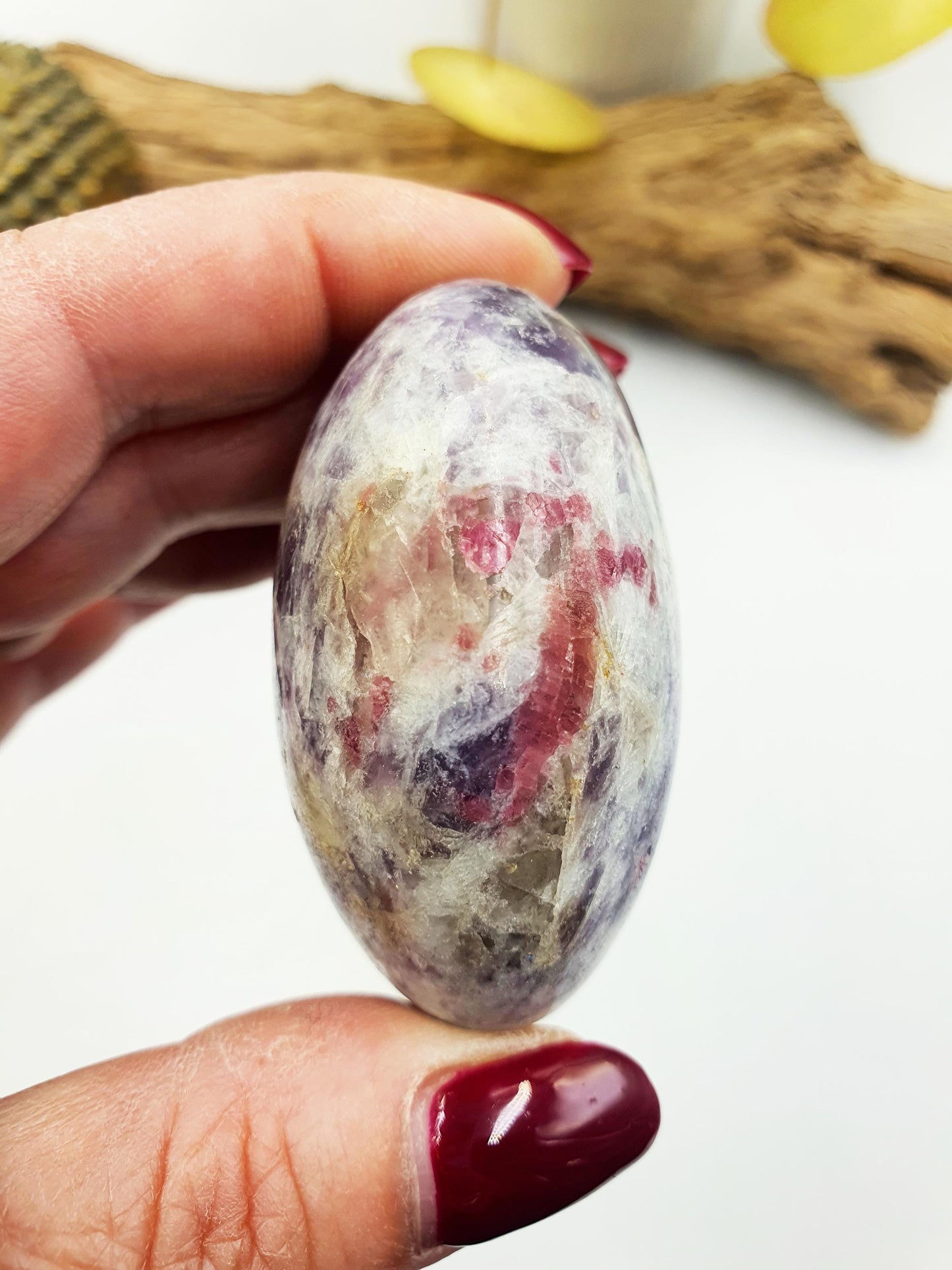 Large Unicorn Stone Palm / Sparkly Unicorn Palm Stone / Pegmatite Palm / Pocket Crystal / Meditation Palm / Reiki Crystal Palm - 125g