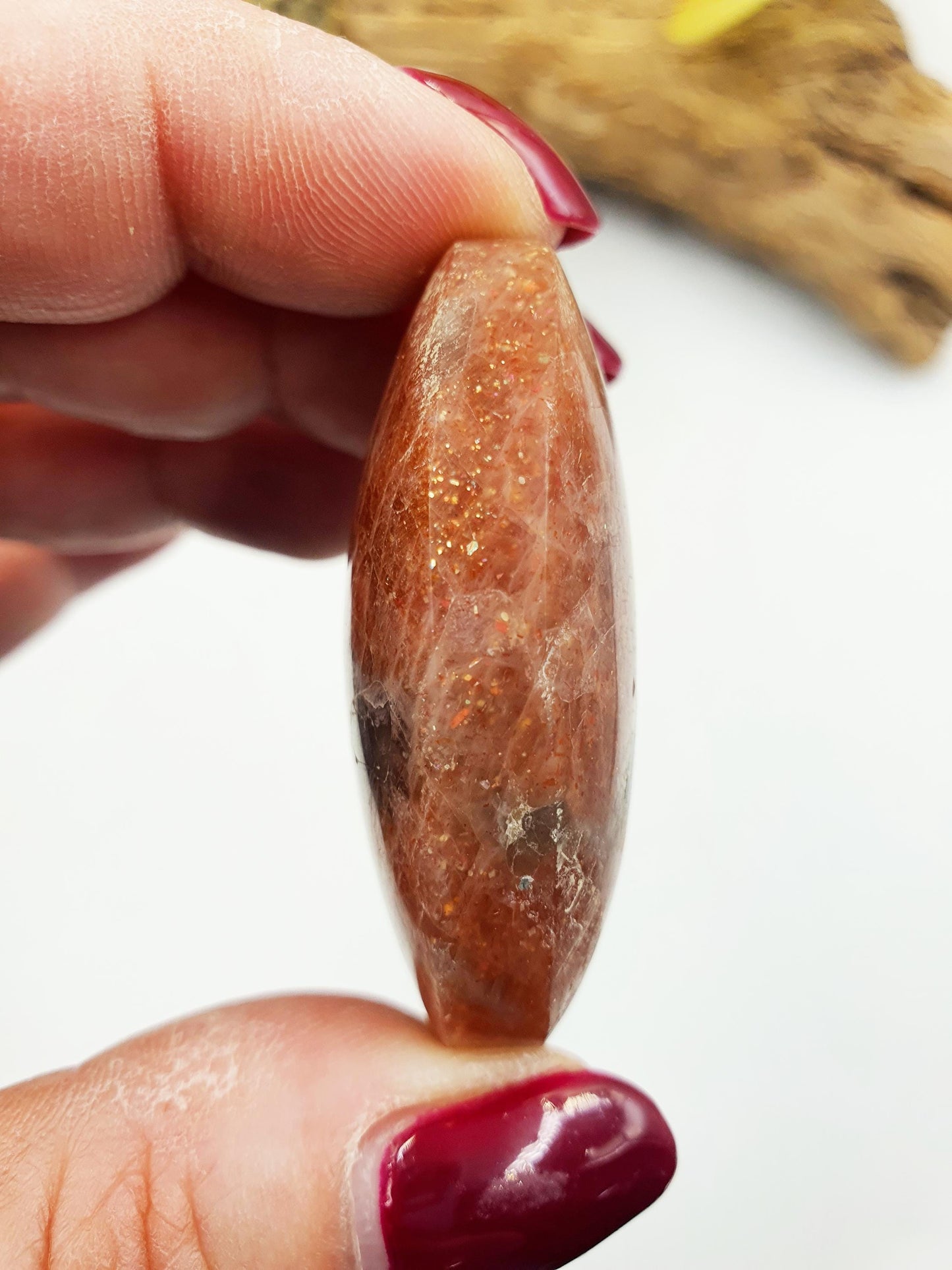High Grade Super Flashy Sunstone Palm / Sunstone Palm Stone / Sunstone Palm / Meditation Palm / Reiki Crystal Palm - 40g