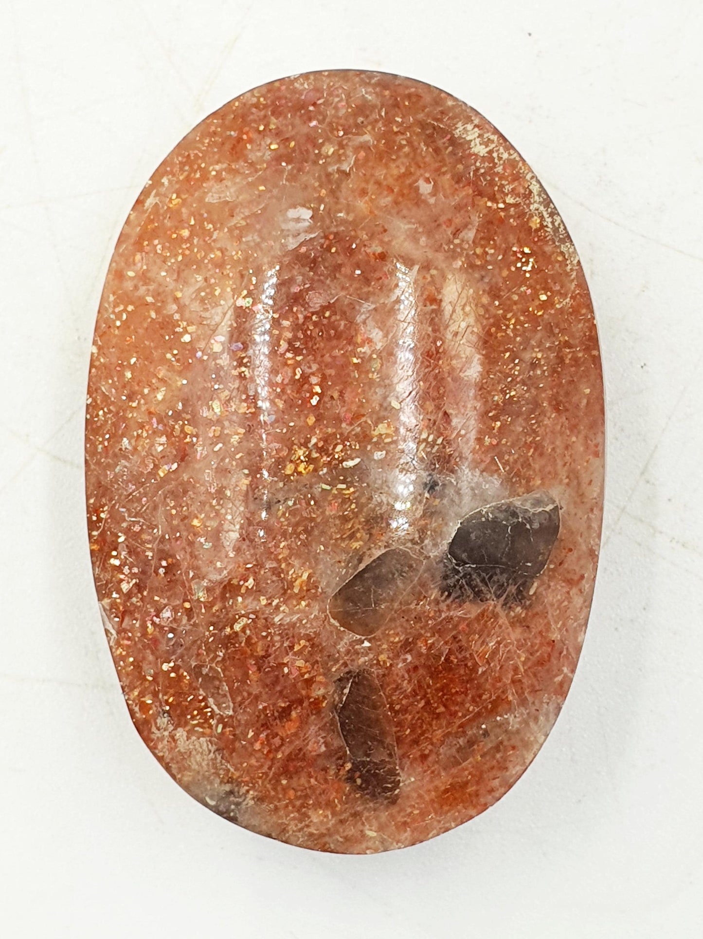 High Grade Super Flashy Sunstone Palm / Sunstone Palm Stone / Sunstone Palm / Meditation Palm / Reiki Crystal Palm - 40g