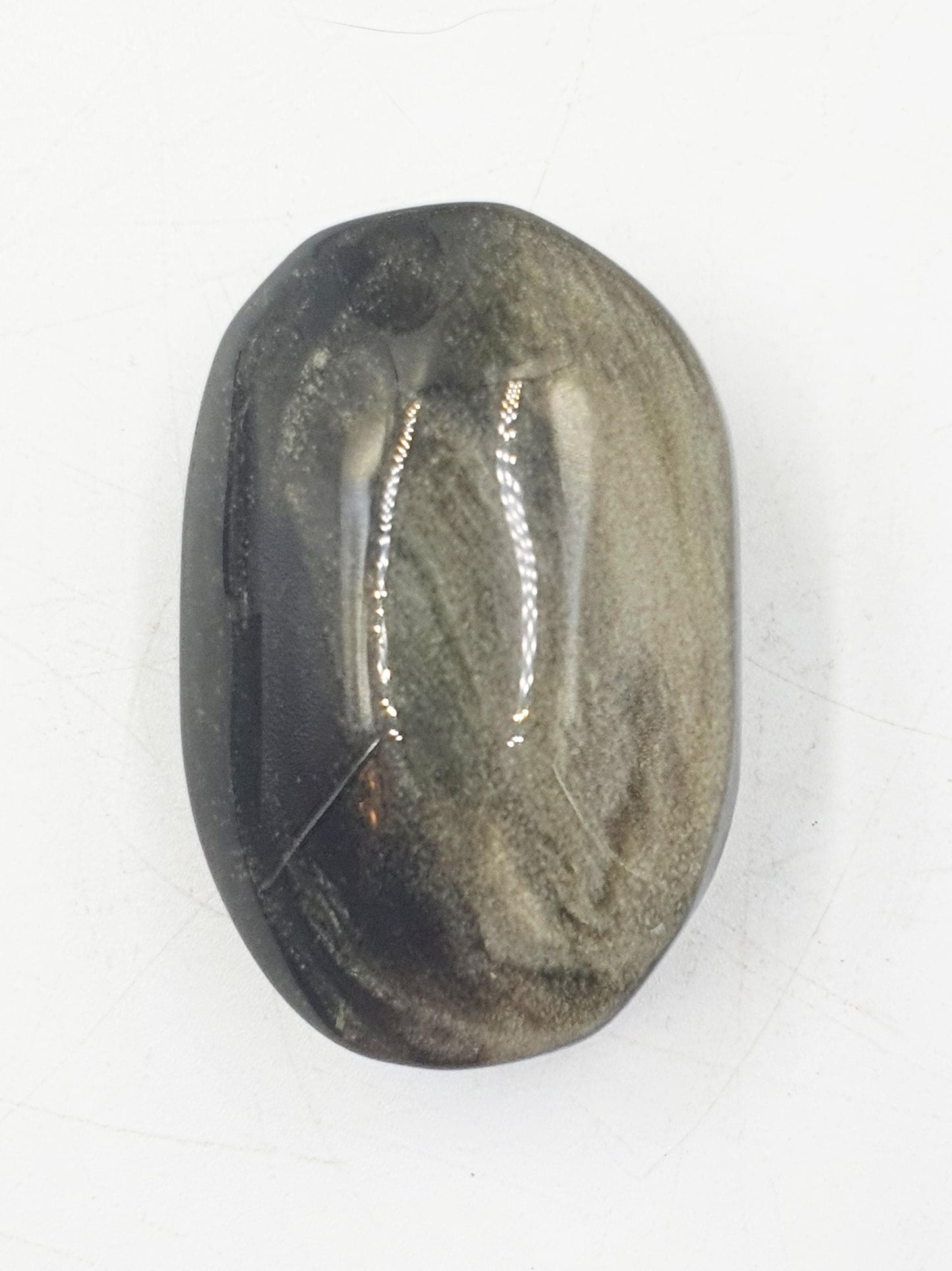 Gold Sheen Obsidian Palm / Golden Sheen Obsidian Palm Stone / Gold Obsidian Palm / Pocket Crystal / Meditation Palm - 60g