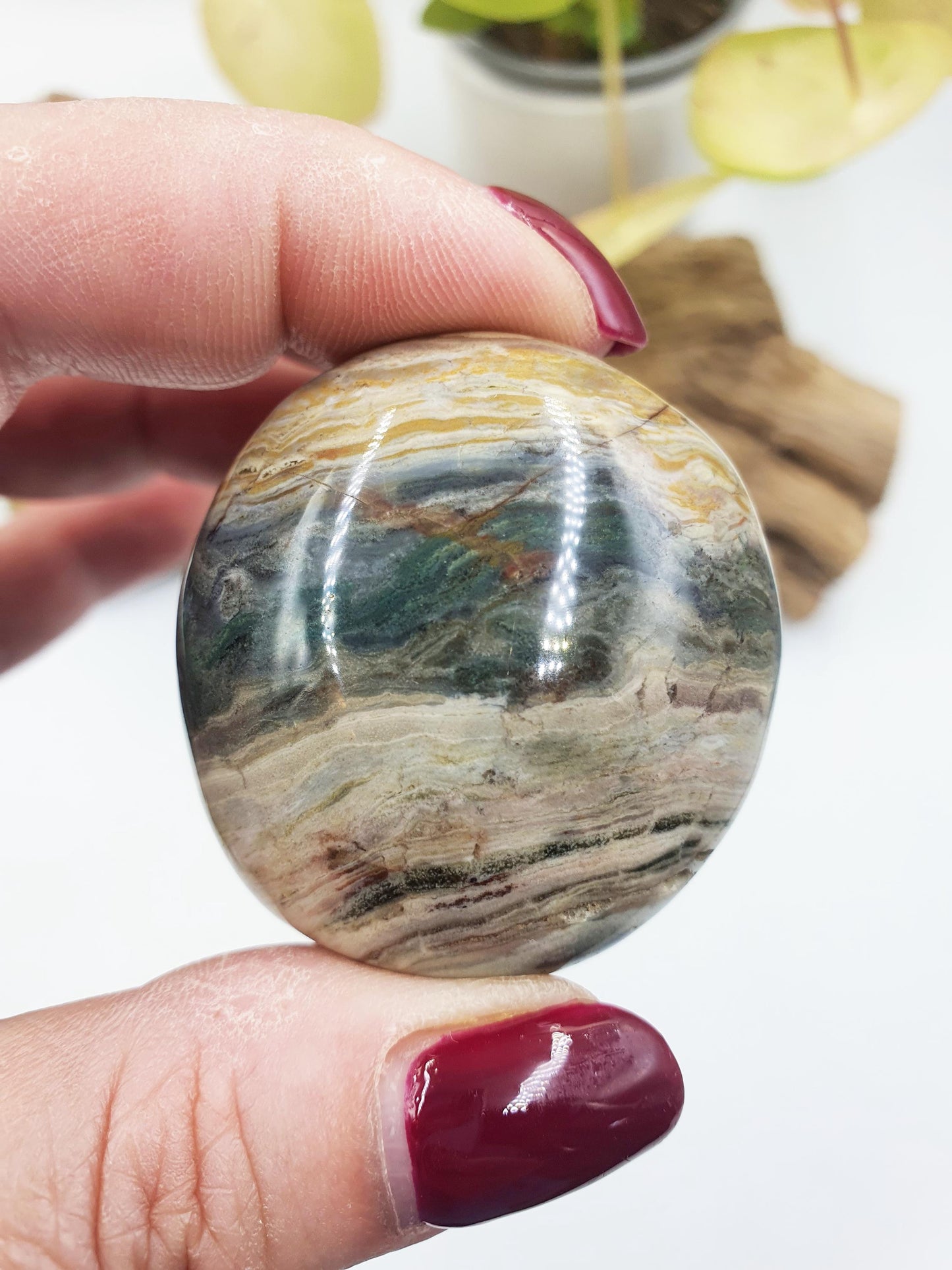 Ocean Jasper Palm / Ocean Jasper Palm stone / OJ Palm / Meditation Palm / Reiki Crystal Palm - 70g