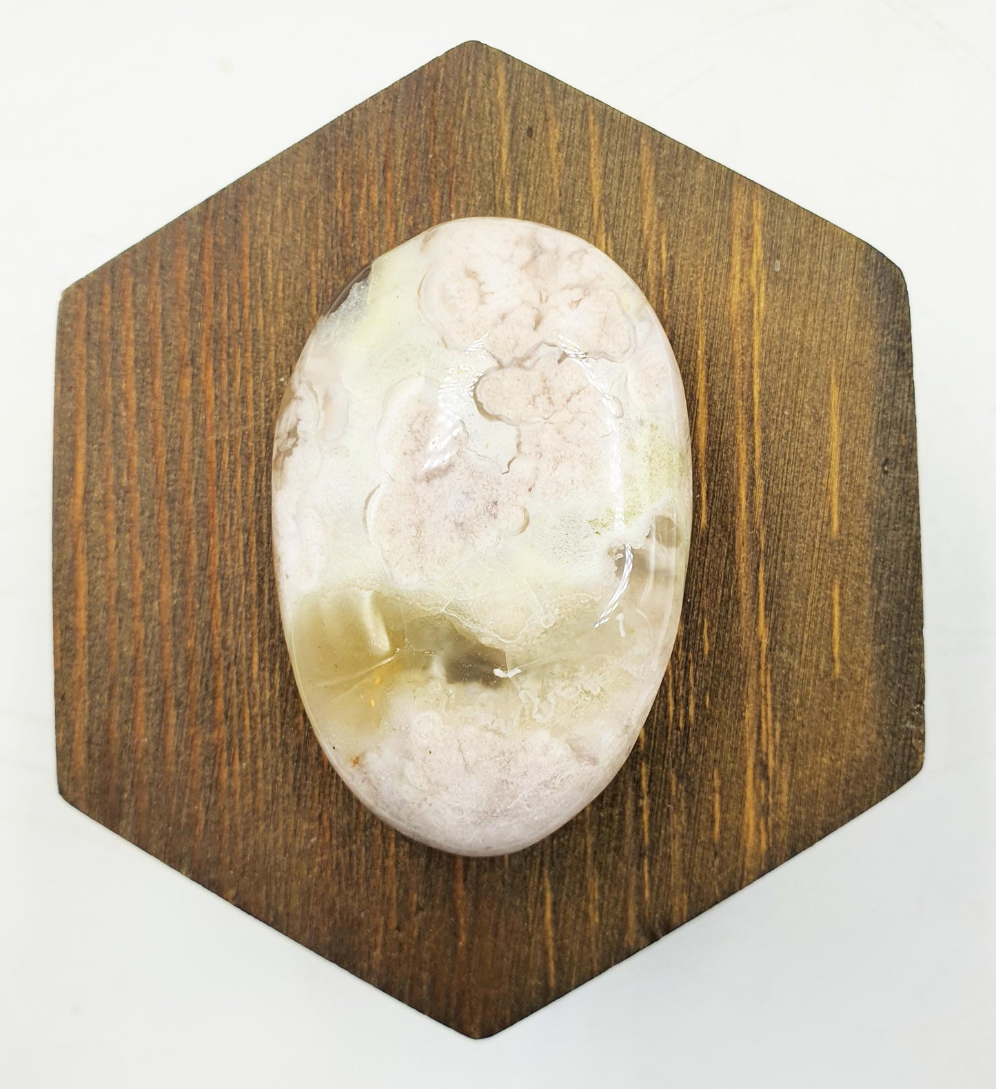Beautiful Green Flower Agate Palm / Sakura Palm / Sakura Drusy Palm Stone / Flower Agate Palm Stone / Meditation Palm - 55g