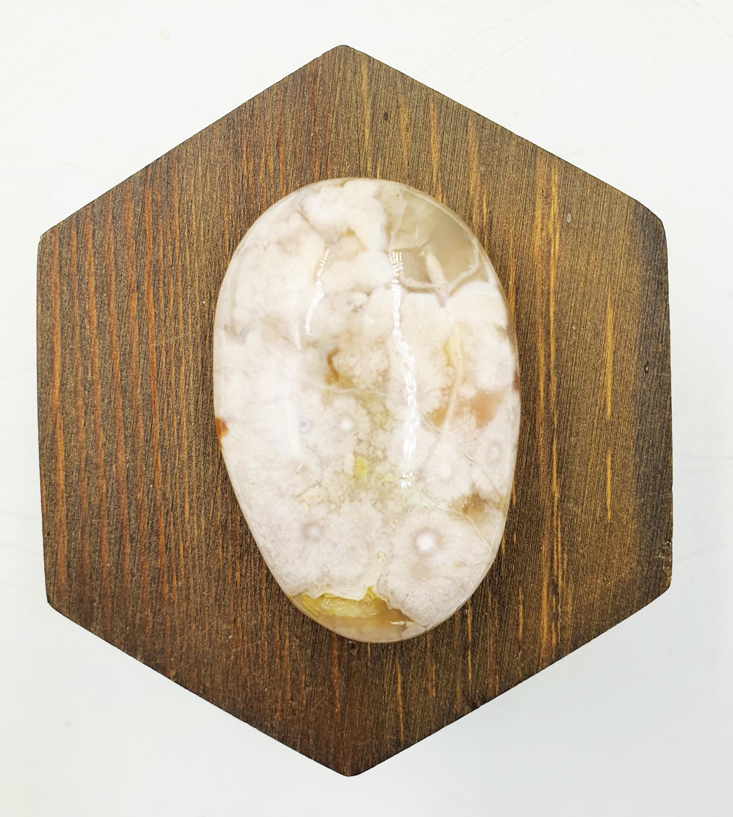 Beautiful Green Flower Agate Palm / Sakura Palm / Sakura Drusy Palm Stone / Flower Agate Palm Stone / Meditation Palm - 55g