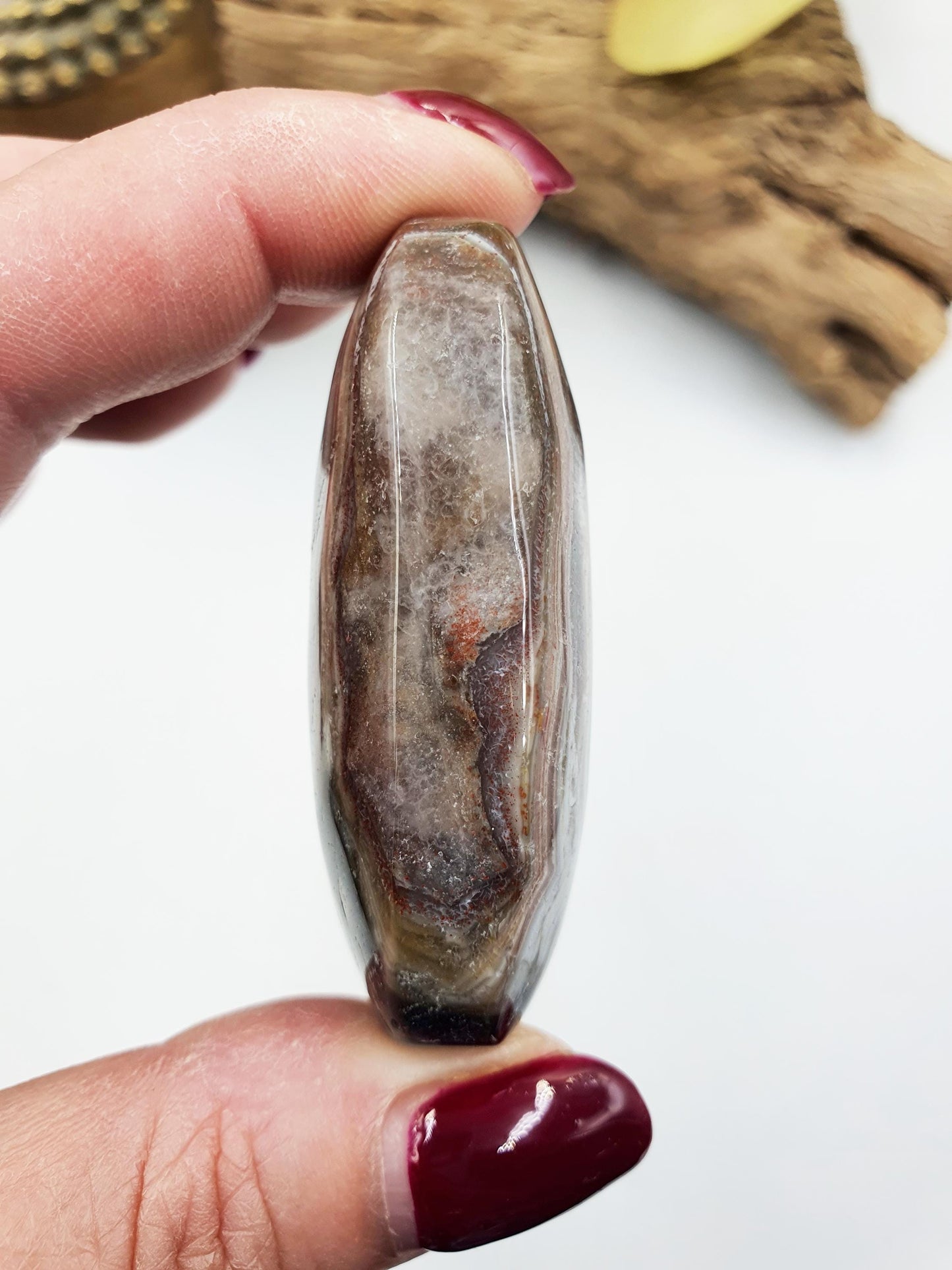 Beautiful Amethyst Agate Palm / Amethyst Agate Palm Stone / Amethyst Palm / Amethyst Agate / Reiki Crystal Palm - 65g
