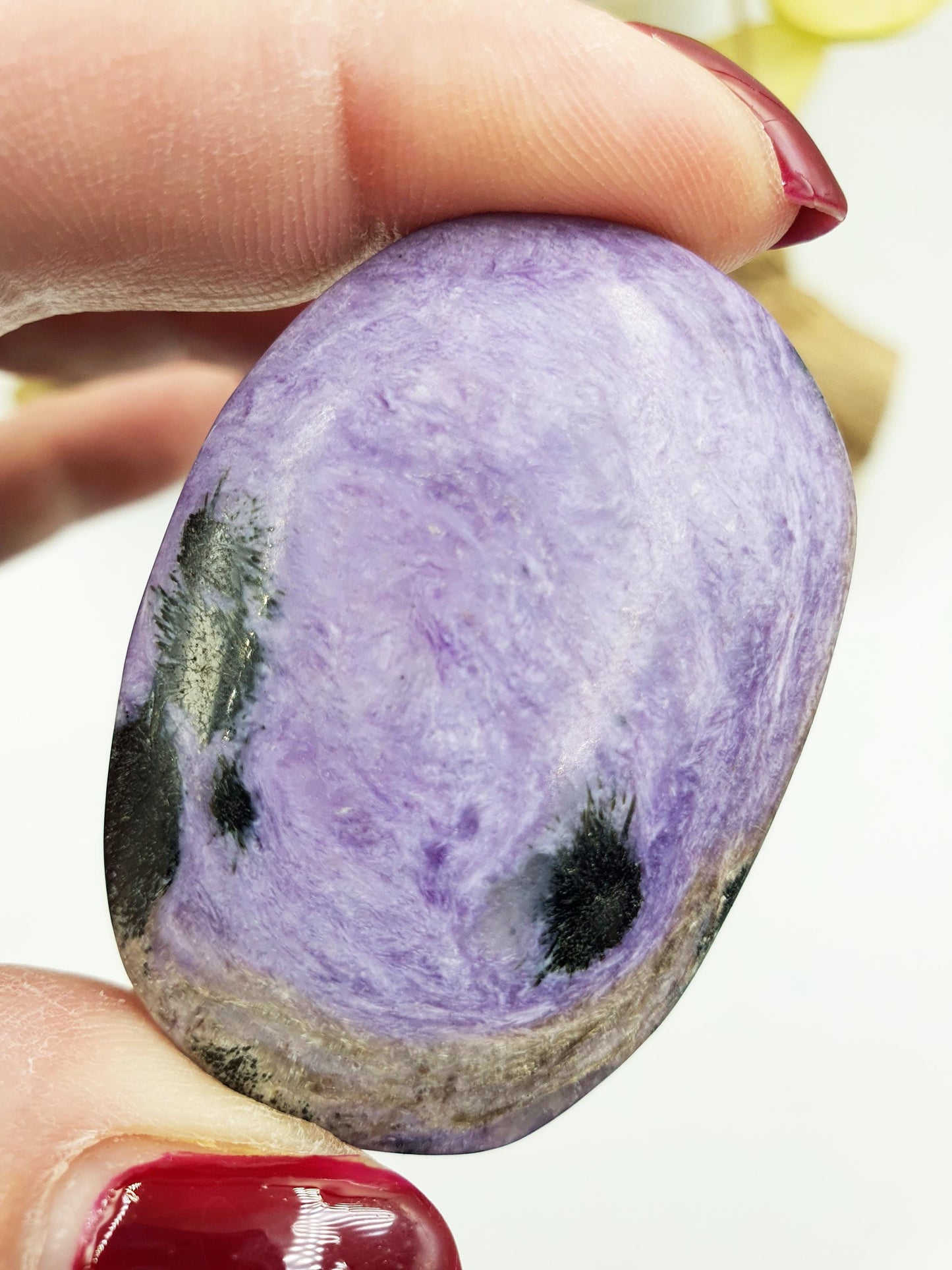 Gorgeous Little Charoite Palm / Charoite Palm Stone / Meditation Palm / Pocket Crystal / Collectors Palm - 35g