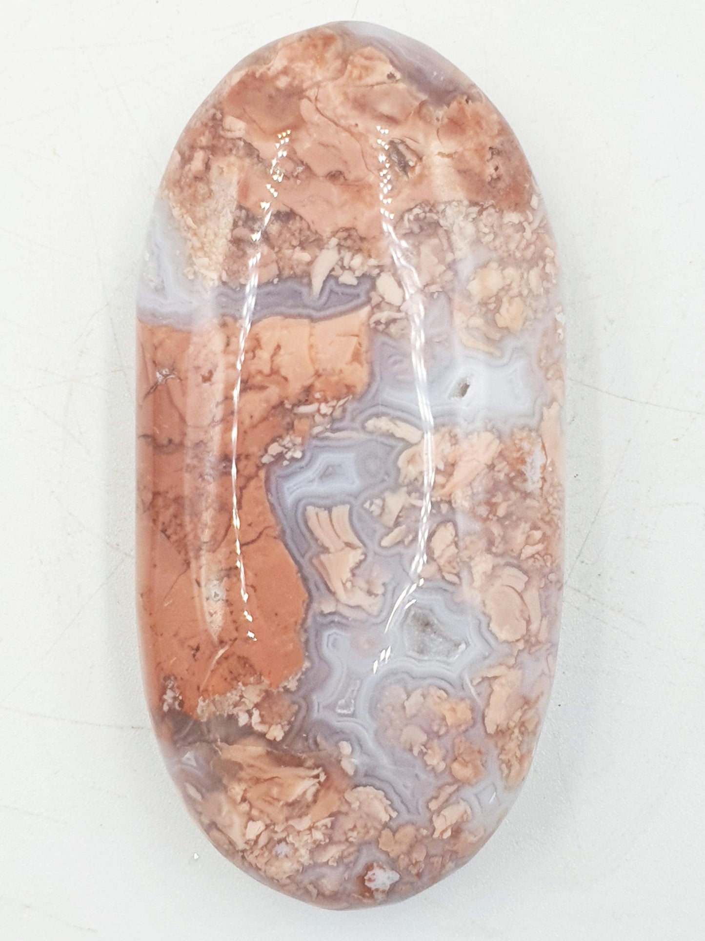 Beautiful Pink Agate Palm / Pink Agate Palm Stone / Pocket Crystal / Agate Palm / Meditation Palm - 80g