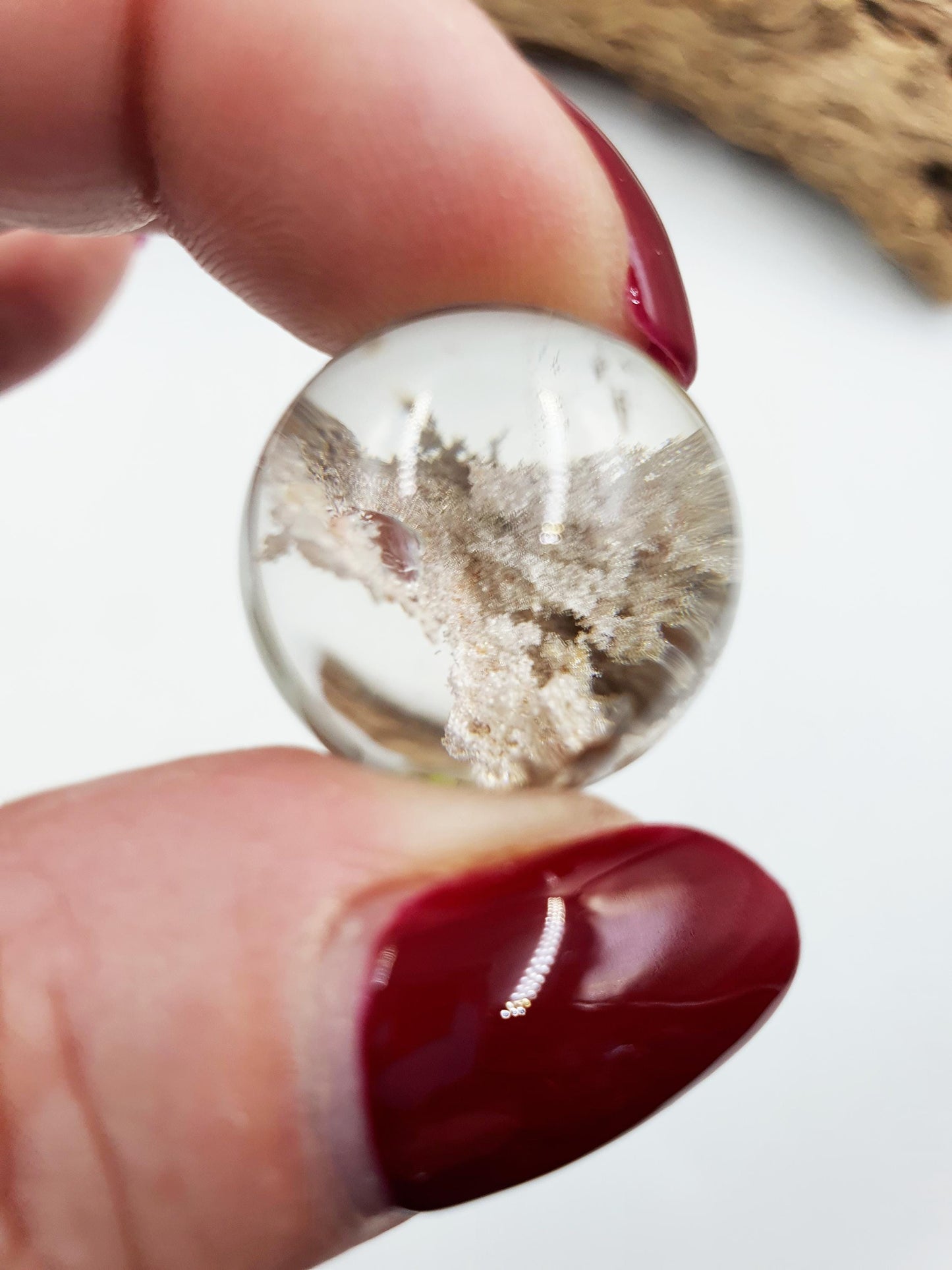 Gorgeous Little Garden Quartz Sphere/Lodolite Quartz Mini Sphere / Collectors Mini Sphere - 21mm
