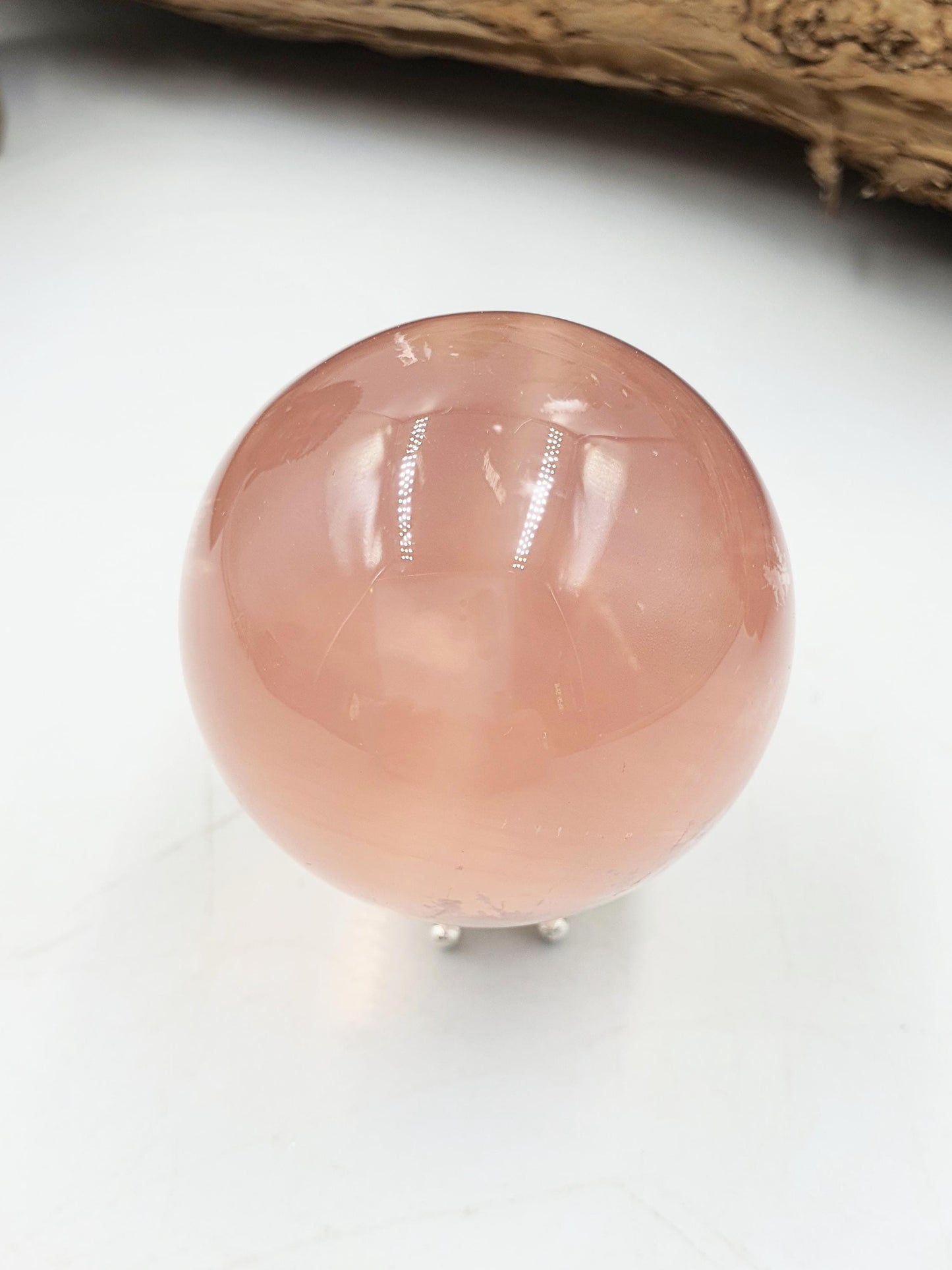 Rare Rose Quartz with Garden and strong Starlight / Garden Rose Quartz Sphere / Collectors Crystal Sphere / Rose Lodolite Sphere - 39.7mm