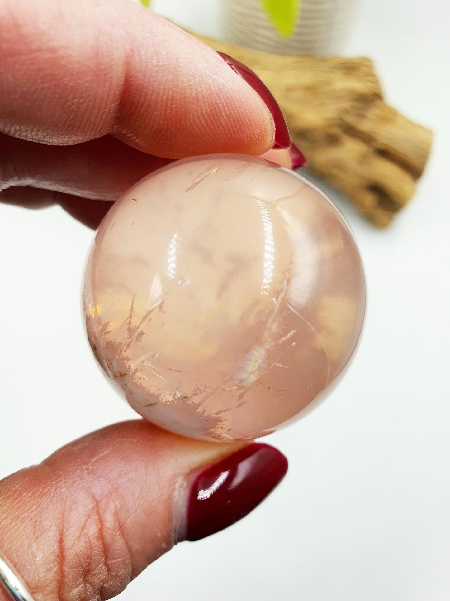 Rare Rose Quartz with Garden and strong Starlight / Garden Rose Quartz Sphere / Collectors Crystal Sphere / Rose Lodolite Sphere - 39.7mm