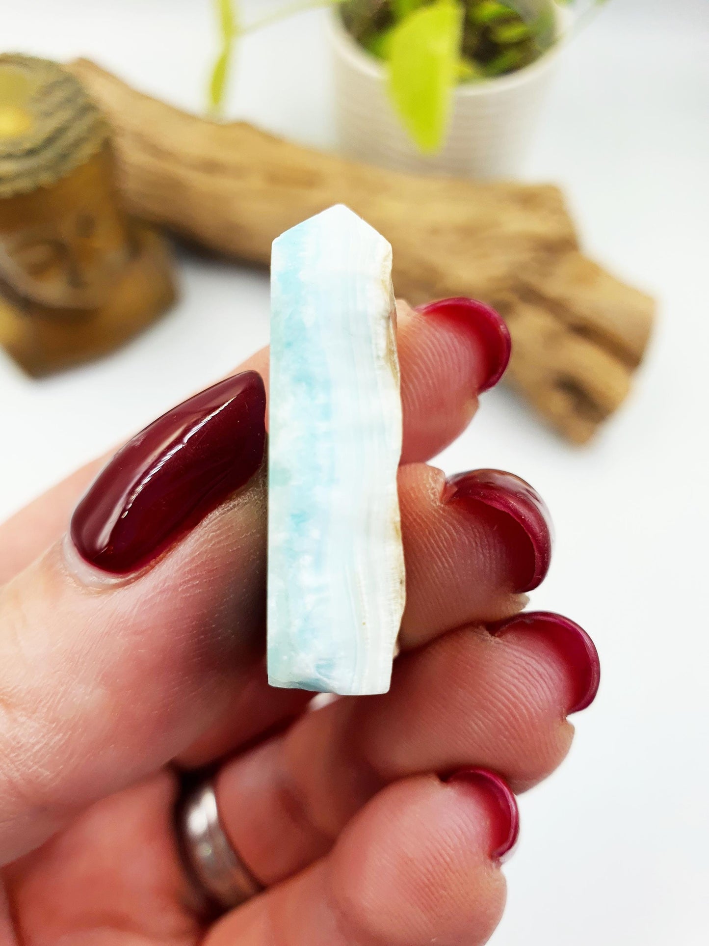 Natural Larimar Mini Tower / Natural Larimar Point / Natural Larimar / Rare Crystal - 11.1g