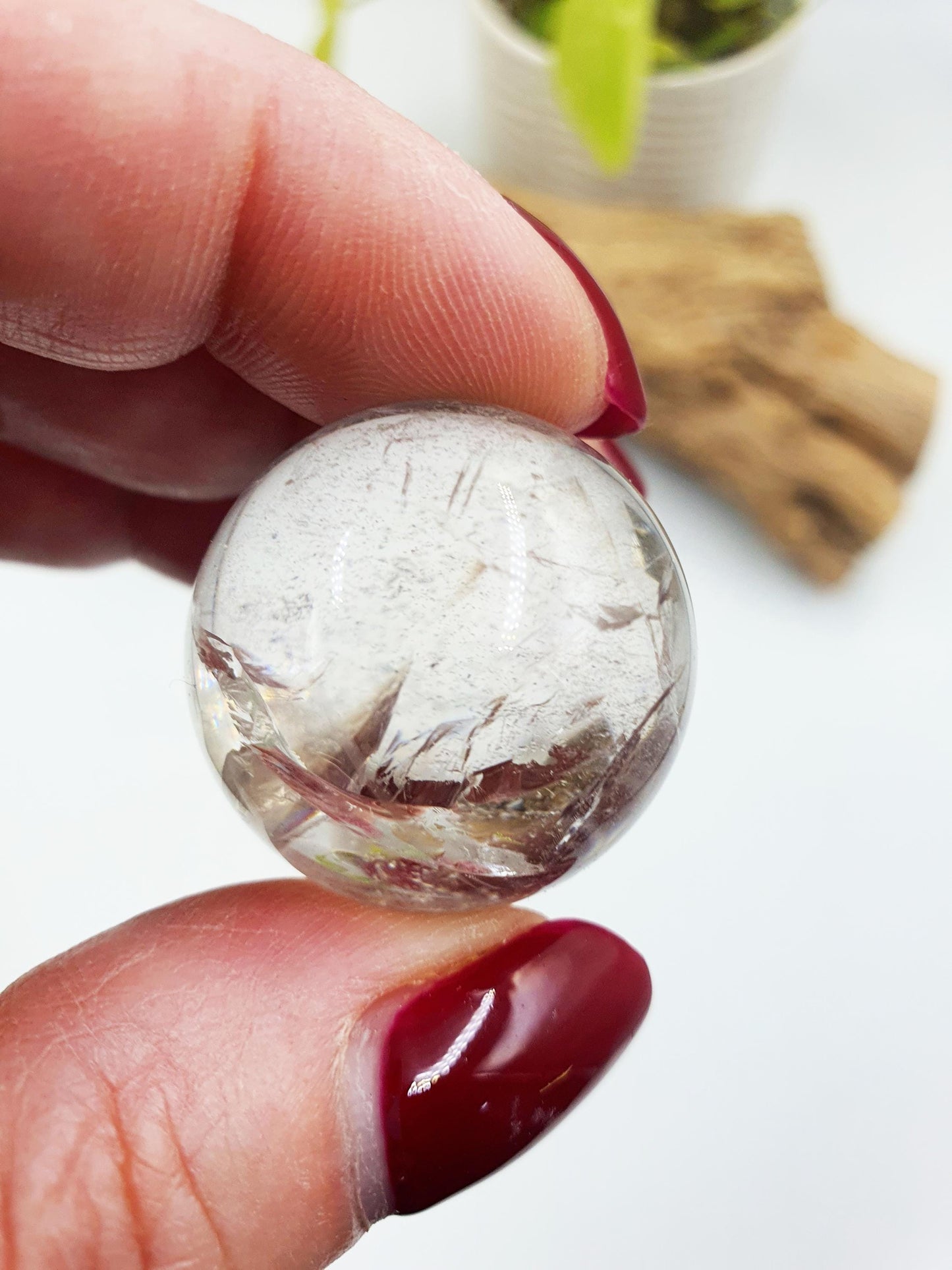 Stunning Little Clear Quartz Mini Sphere with large rainbows / Clear Quartz Crystal Ball / Clear Quartz Orb - 27mm