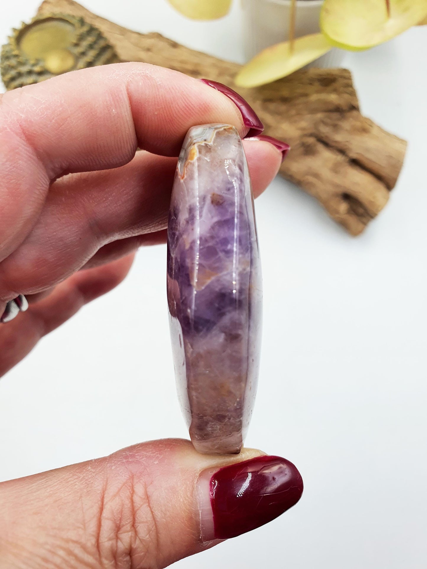Beautiful Amethyst Agate Palm / Amethyst Agate Palm Stone / Amethyst Palm / Amethyst Agate / Reiki Crystal Palm - 65g