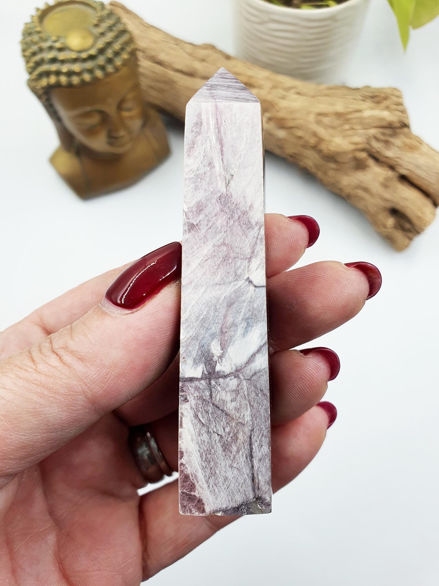 Flashy Purple Mica Point / Purple Mica Tower / Lepidolite Point / Purple Mica Obelisk / Healing Tower - 75g