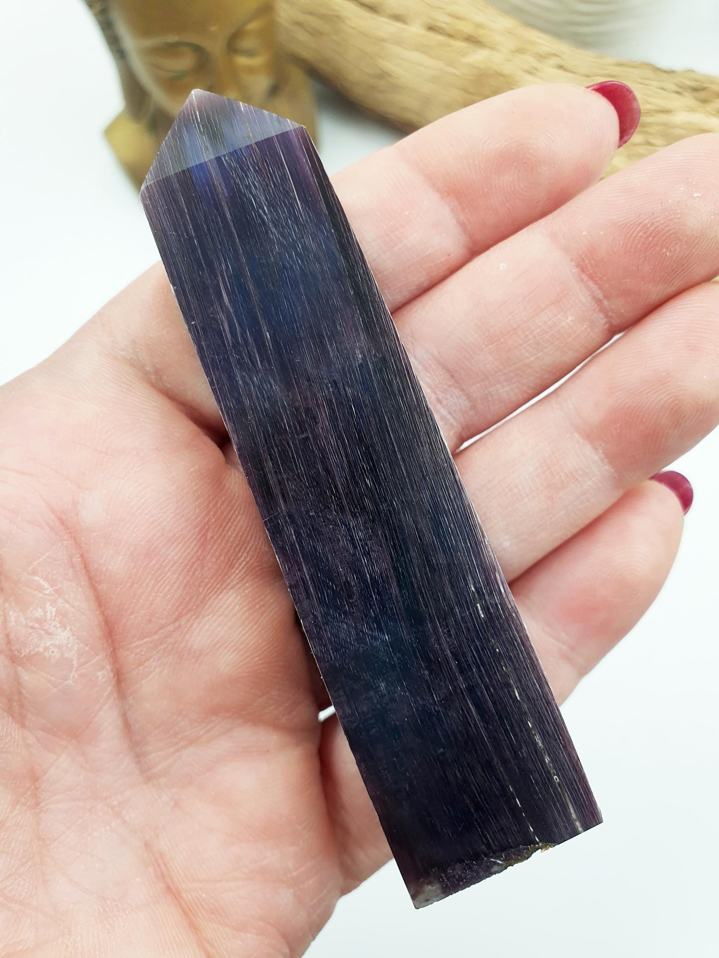 Flashy Purple Mica Point / Purple Mica Tower / Lepidolite Point / Purple Mica Obelisk / Healing Tower - 75g