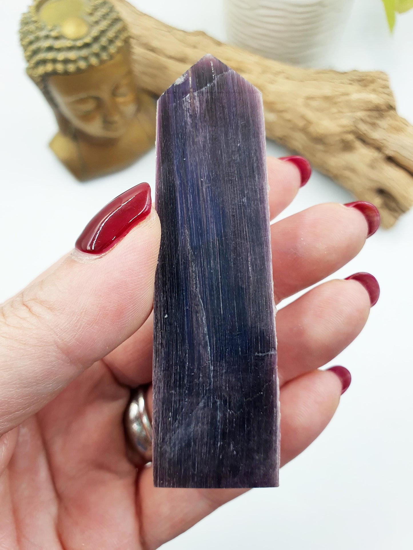 Flashy Purple Mica Point / Purple Mica Tower / Lepidolite Point / Purple Mica Obelisk / Healing Tower - 75g