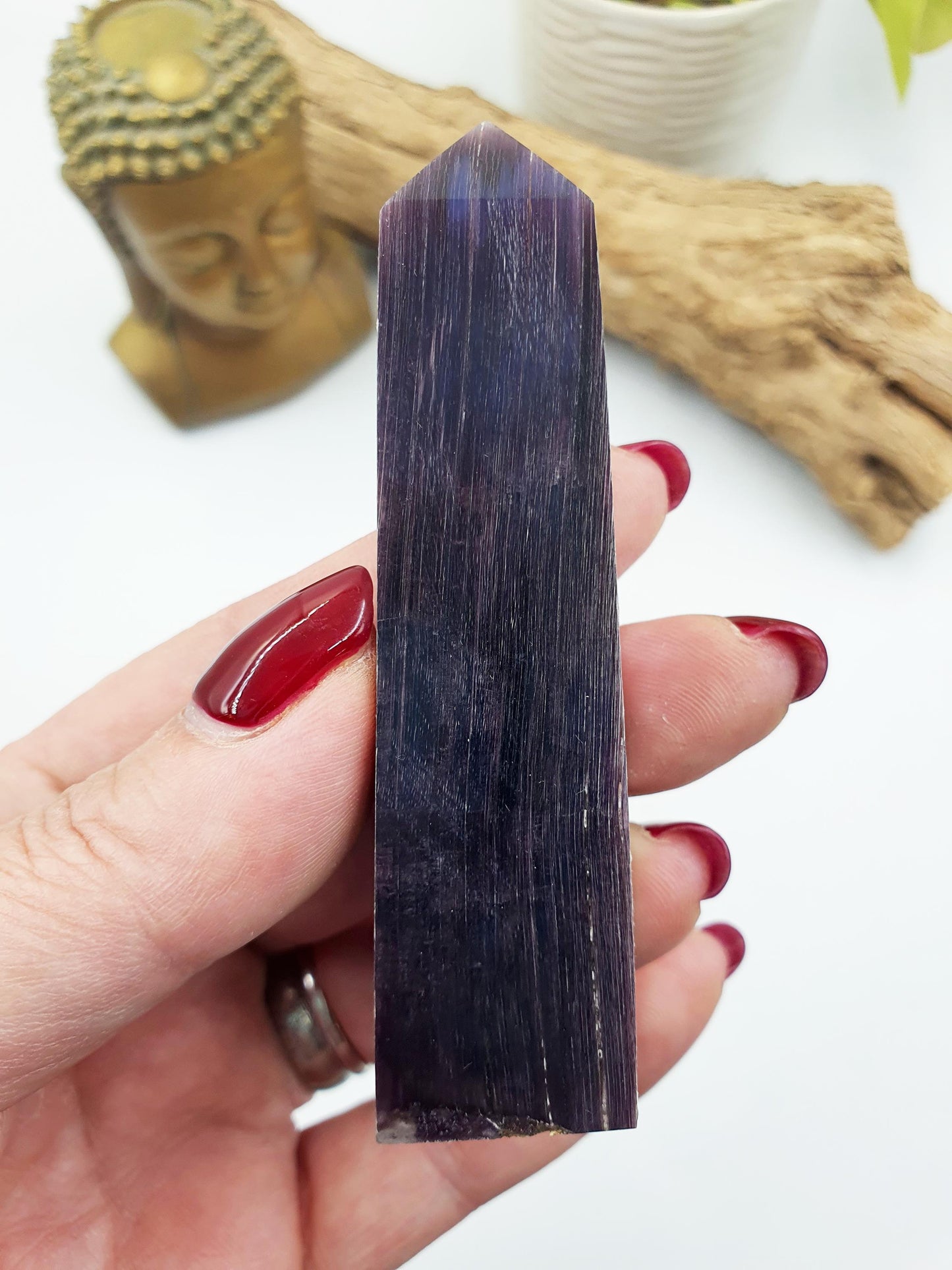 Flashy Purple Mica Point / Purple Mica Tower / Lepidolite Point / Purple Mica Obelisk / Healing Tower - 75g