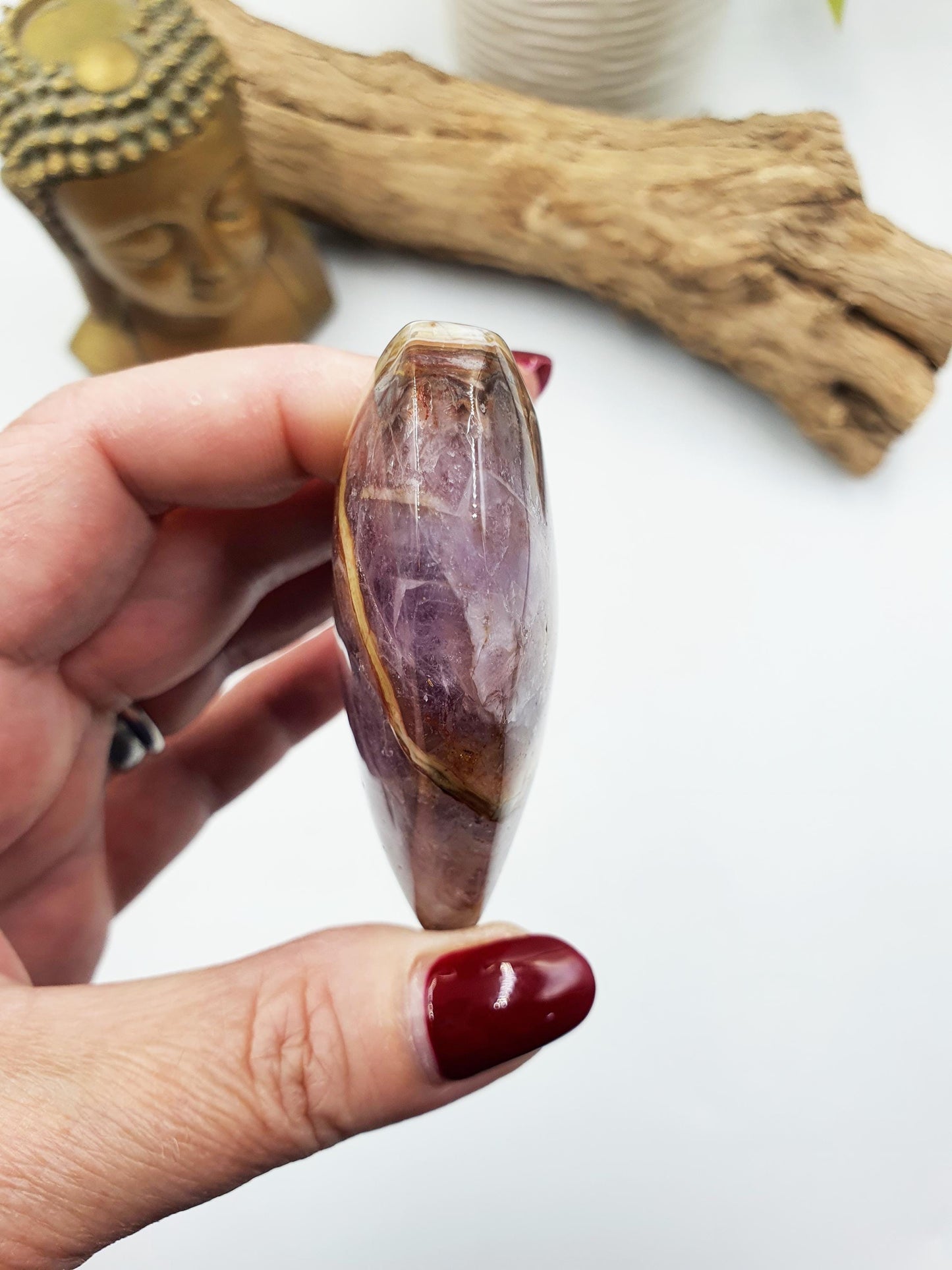 Beautiful Amethyst Agate Puff Heart / Amethyst Agate Crystal Heart / Crystal Heart - 125g