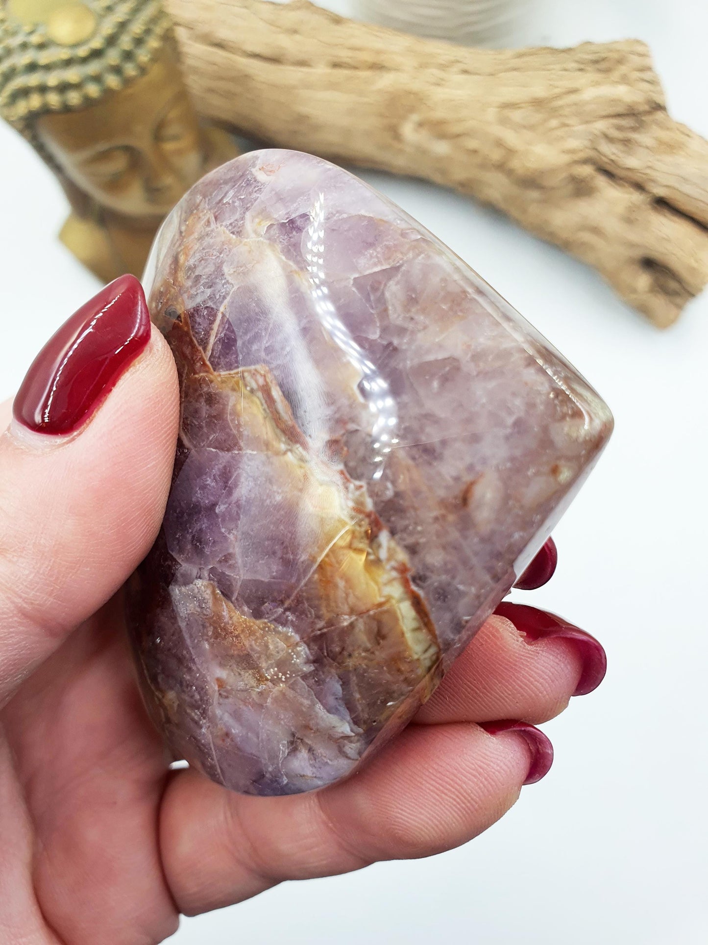 Beautiful Amethyst Agate Puff Heart / Amethyst Agate Crystal Heart / Crystal Heart - 125g