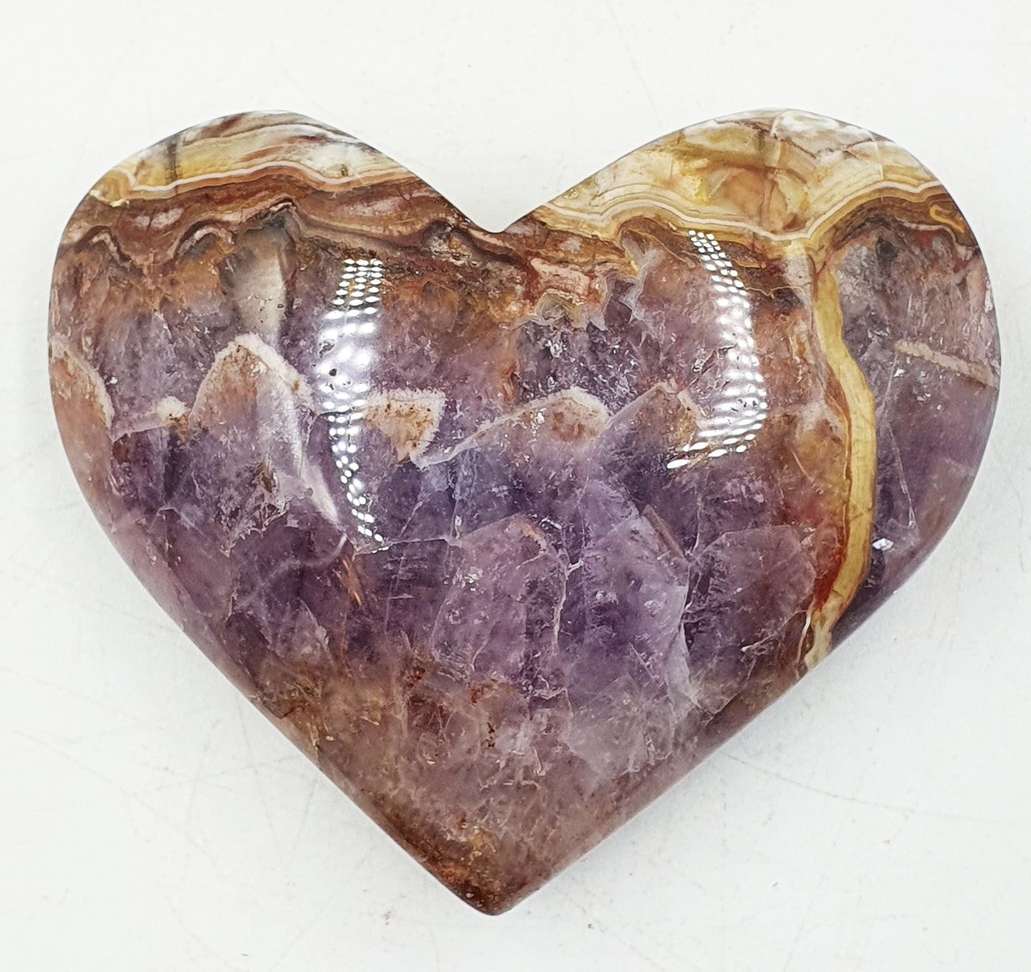 Beautiful Amethyst Agate Puff Heart / Amethyst Agate Crystal Heart / Crystal Heart - 125g