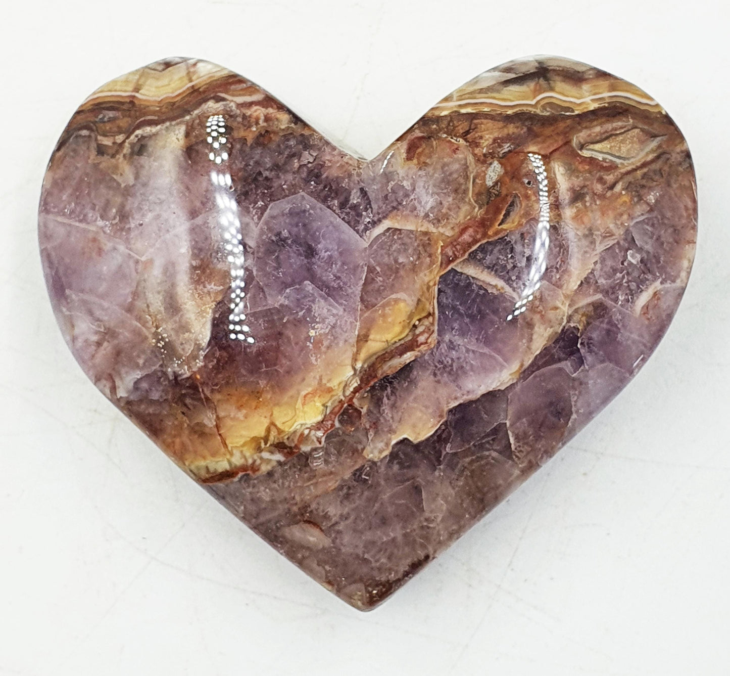 Beautiful Amethyst Agate Puff Heart / Amethyst Agate Crystal Heart / Crystal Heart - 125g