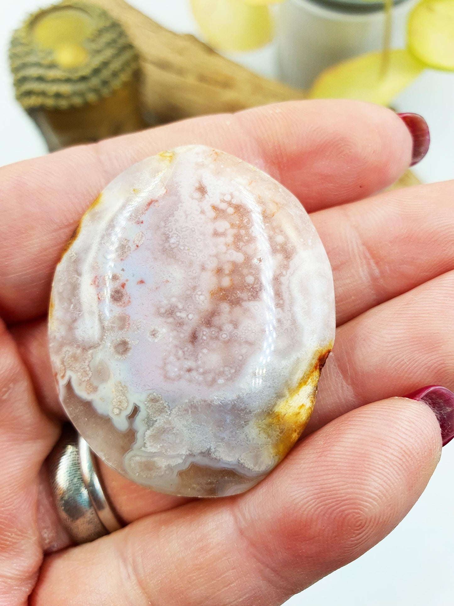 Little Pink Amethyst Palm / Pink Amethyst Palm Stone / Pocket Crystal / Meditation Palm / Reiki Crystal Palm - 25g
