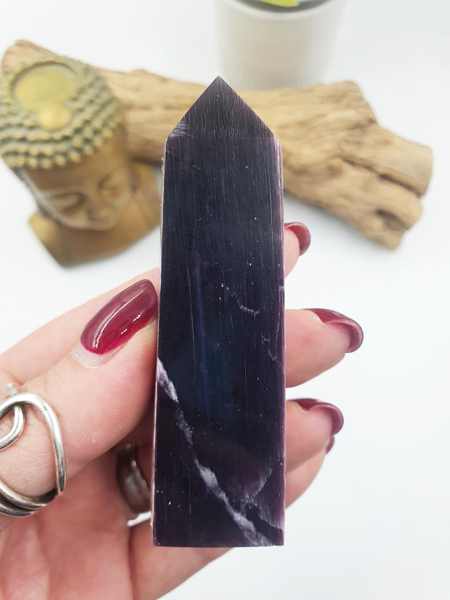 Flashy Purple Mica Point / Purple Mica Tower / Lepidolite Point / Purple Mica Obelisk / Healing Tower - 100g