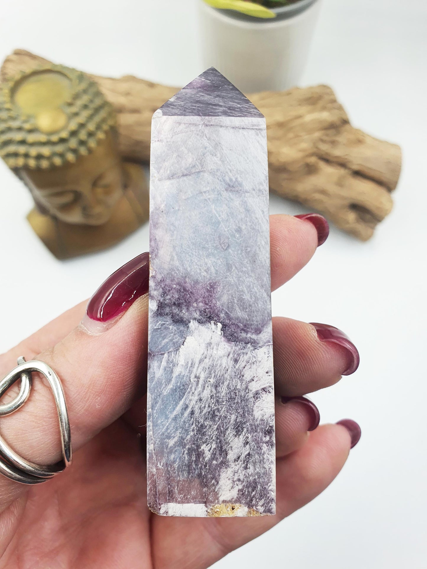 Flashy Purple Mica Point / Purple Mica Tower / Lepidolite Point / Purple Mica Obelisk / Healing Tower - 100g