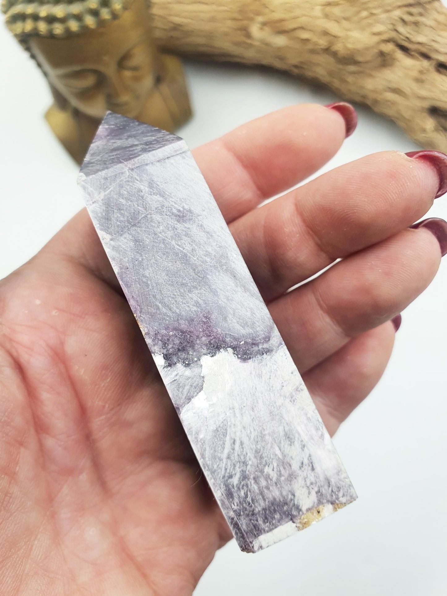 Flashy Purple Mica Point / Purple Mica Tower / Lepidolite Point / Purple Mica Obelisk / Healing Tower - 100g