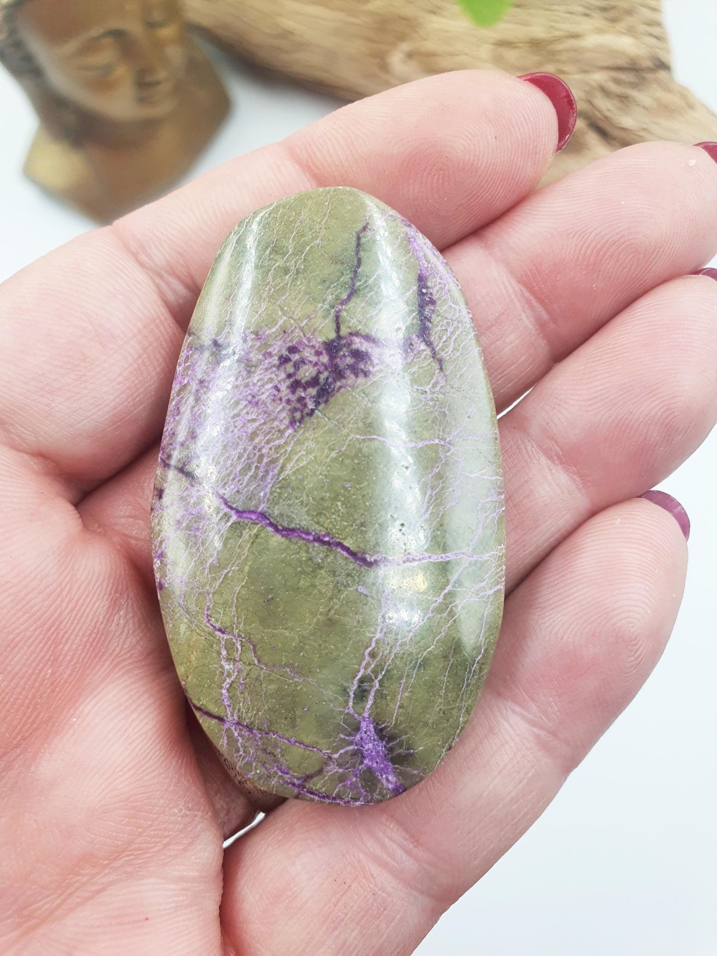 Little Cute Atlantisite Palm / Atlantisite Palm Stone / Collectors Crystal Palm / Reiki Crystal Palm / Meditation Stone - 25g