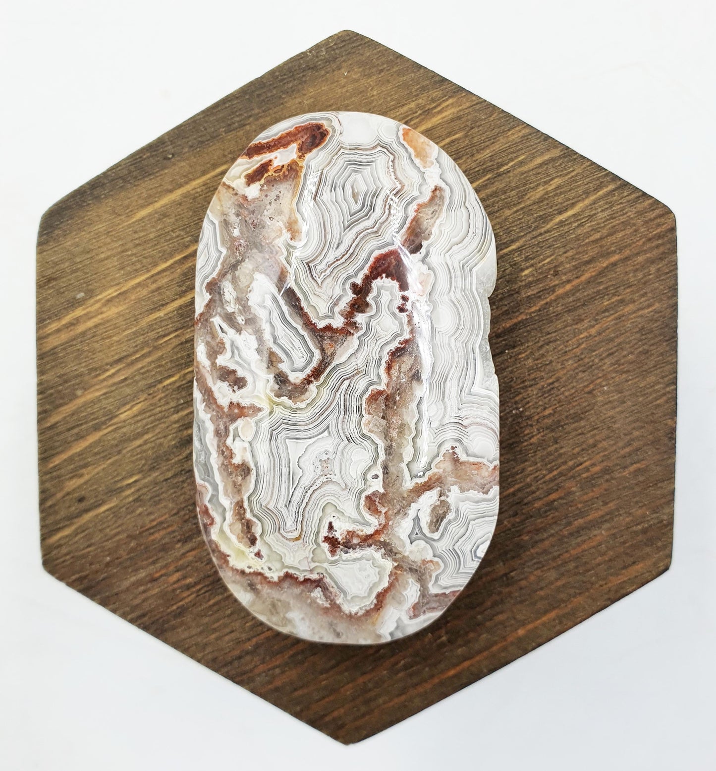 Stunning Mexican Crazy Lace Agate Palm / Crazy Lace Agate Palm Stone / Drusy Agate Palm / Meditation Palm - 65g