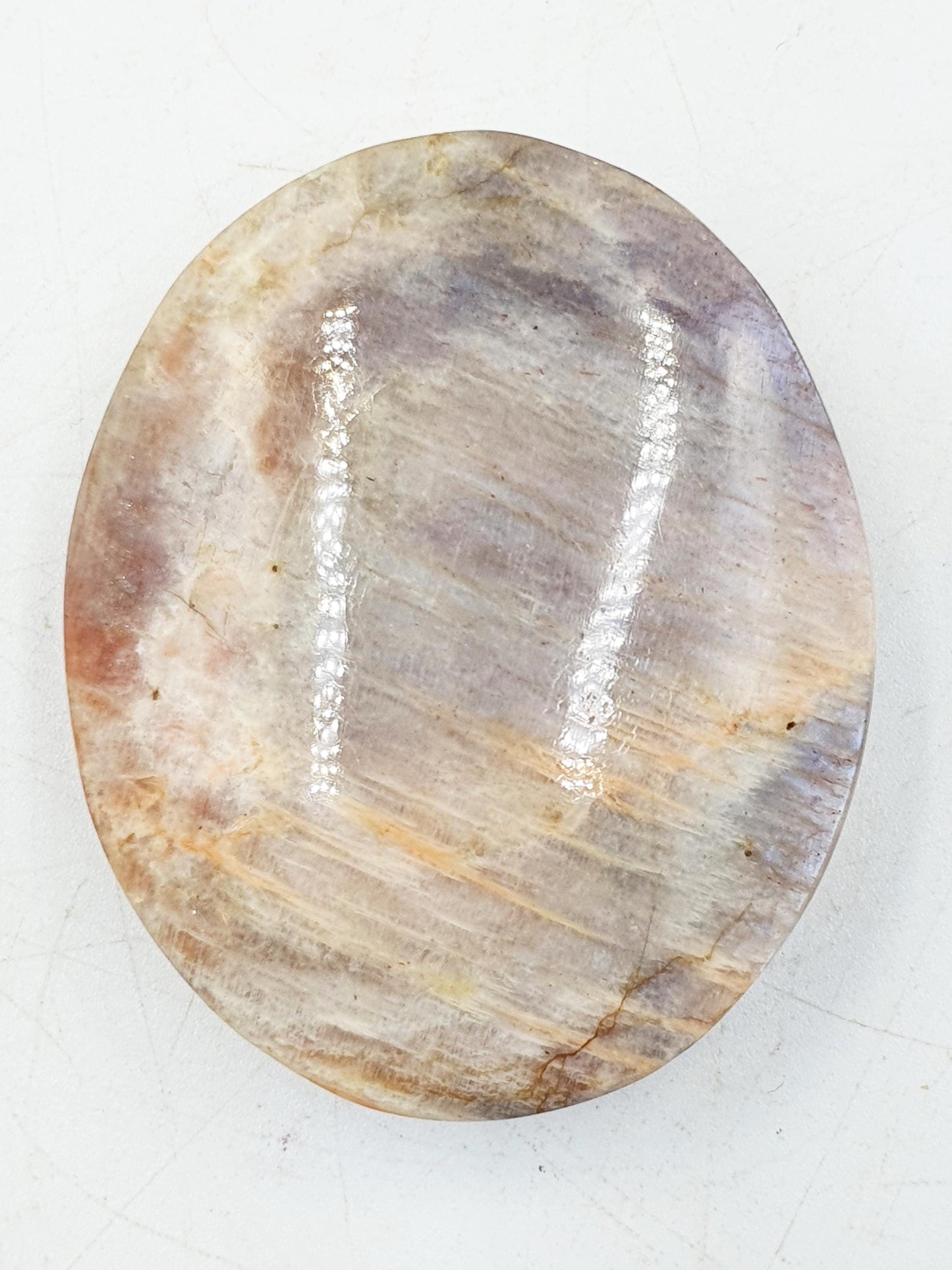 Beautiful Flashy Blue Moonstone and Sunstone Palm / Sunstone and Moonstone Palm Stone / Reiki Crystal / Meditation Palm - 75g