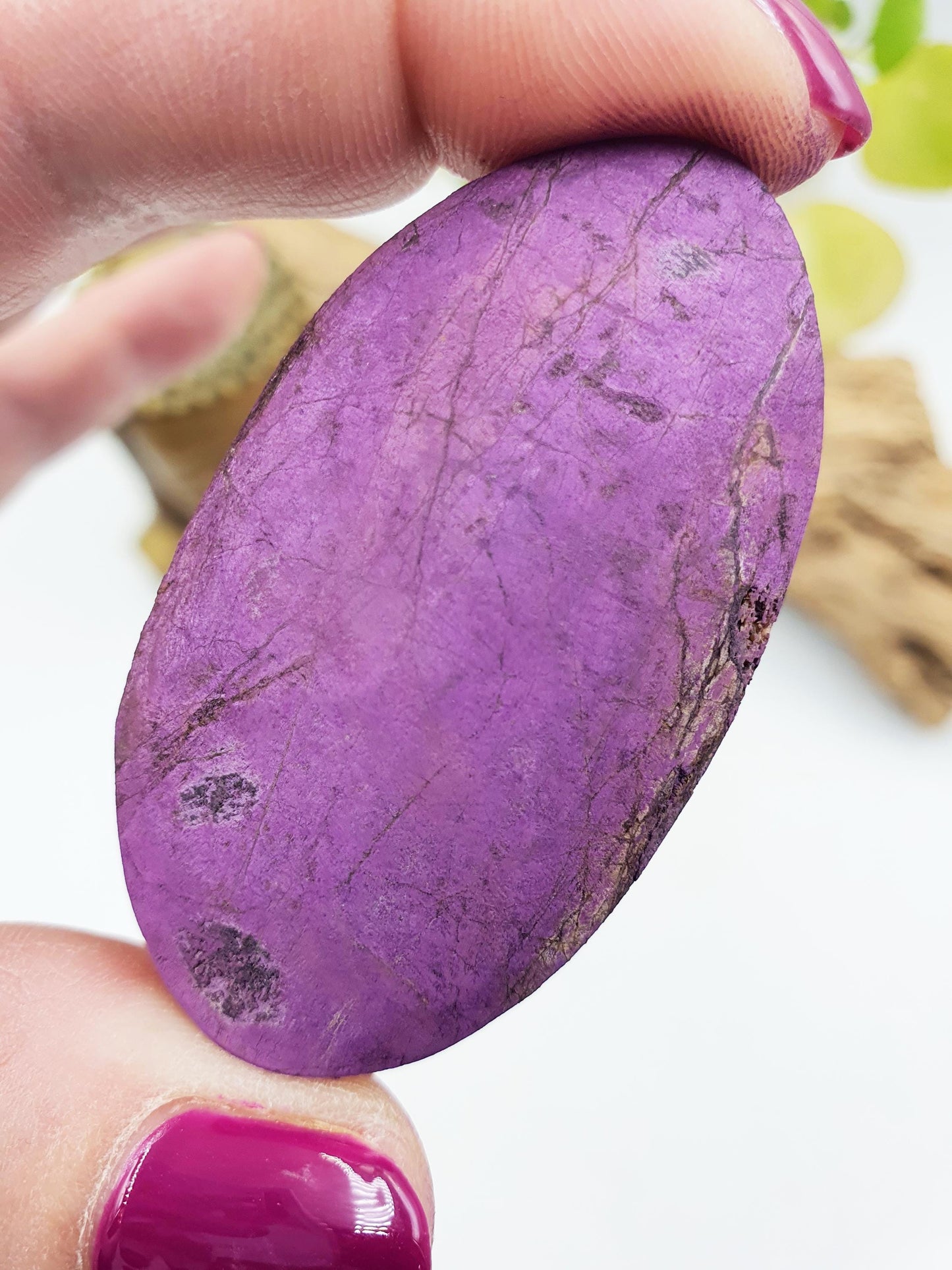 Pretty Purpurite Palm / Purpurite Palm Stone / Purpurite Pocket Stone / Rare Palm Stone / Meditation Palm - 40g