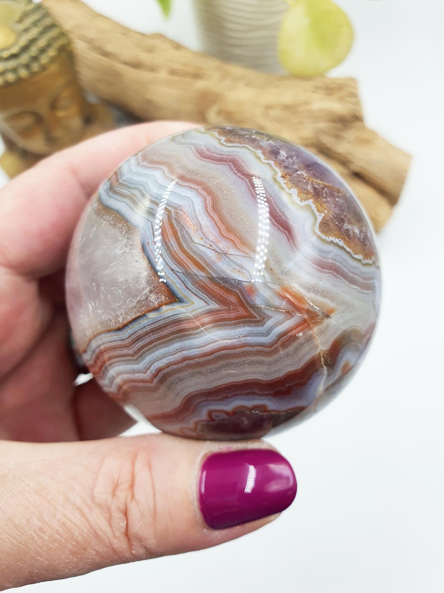 Beautiful Amethyst Agate Sphere / Amethyst Agate Crystal Ball / Amethyst Agate Orb - 62mm
