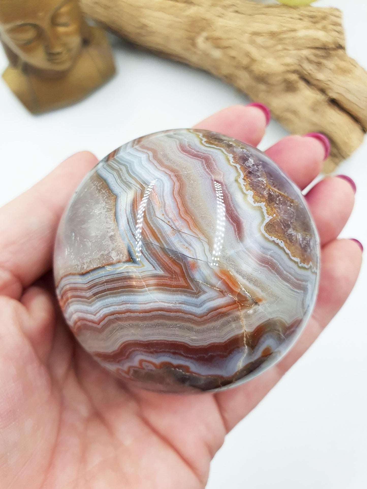 Beautiful Amethyst Agate Sphere / Amethyst Agate Crystal Ball / Amethyst Agate Orb - 62mm
