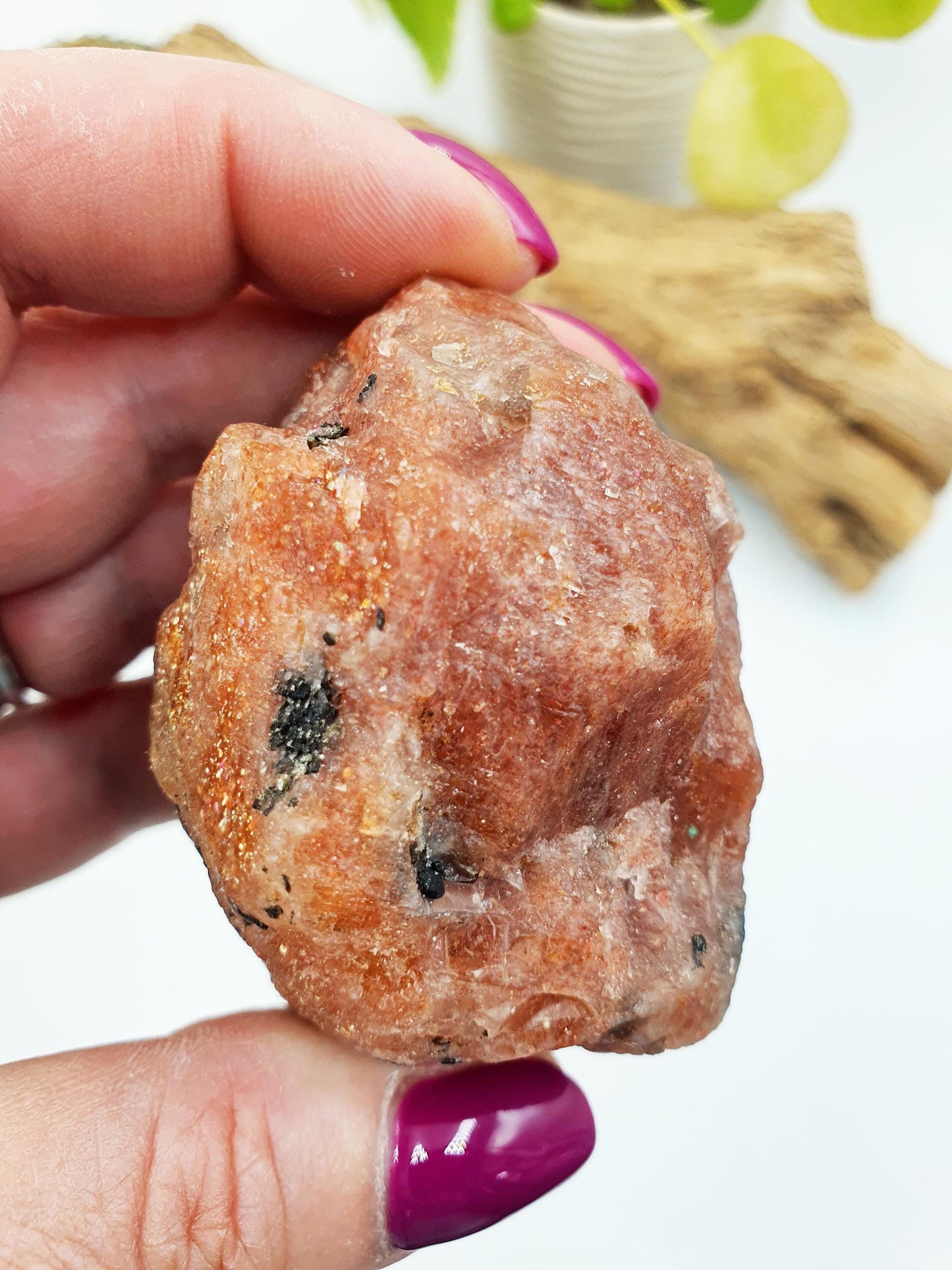 Flashy Raw Sunstone / Sunstone Specimen / Rough Sunstone / Natural Sunstone Chunk - 135g