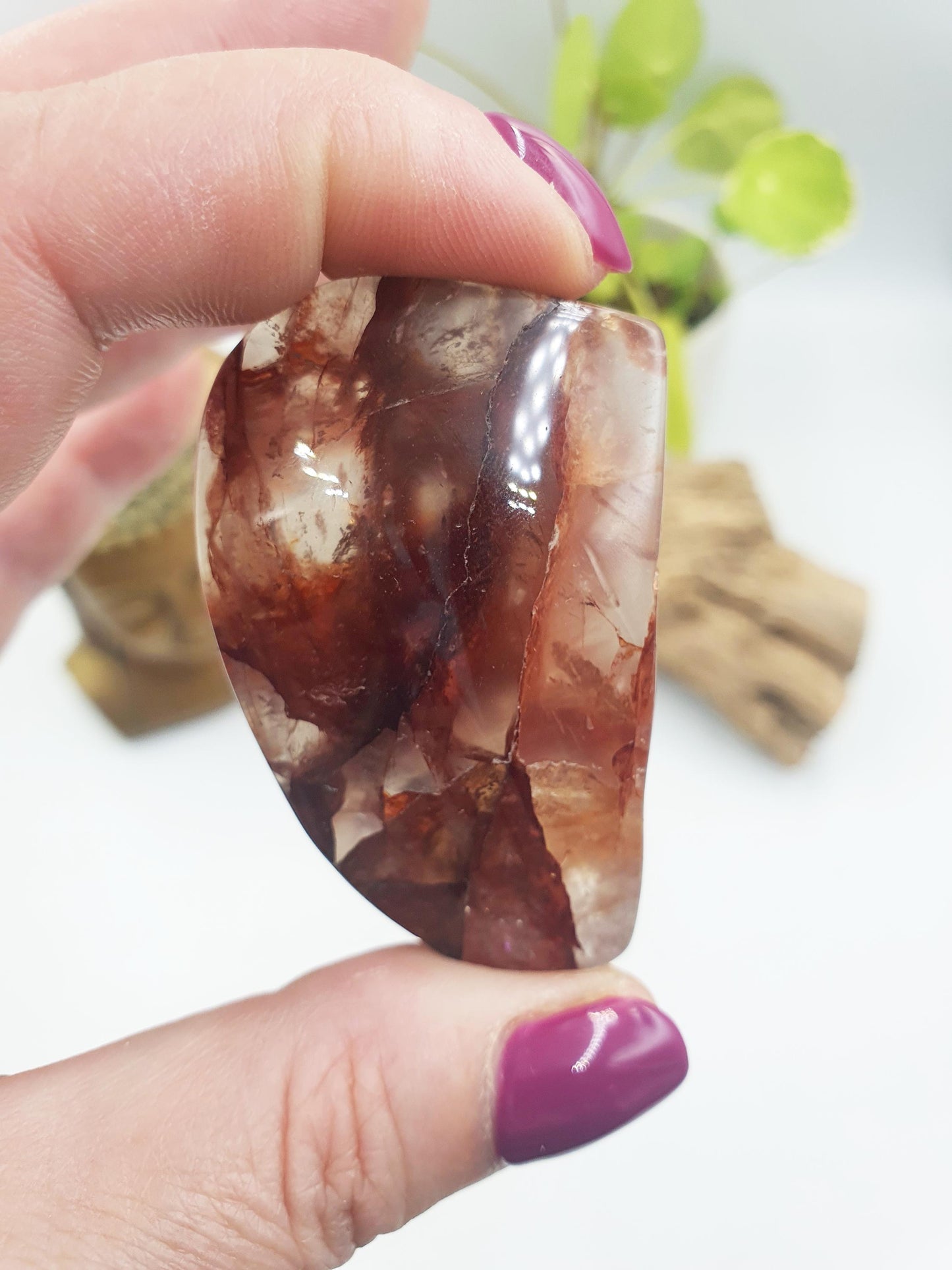 Little Fire Quartz Freeform with rainbows/ Hematoid Quartz Freeform / Fire Quartz with Rainbows Chunk - 65g