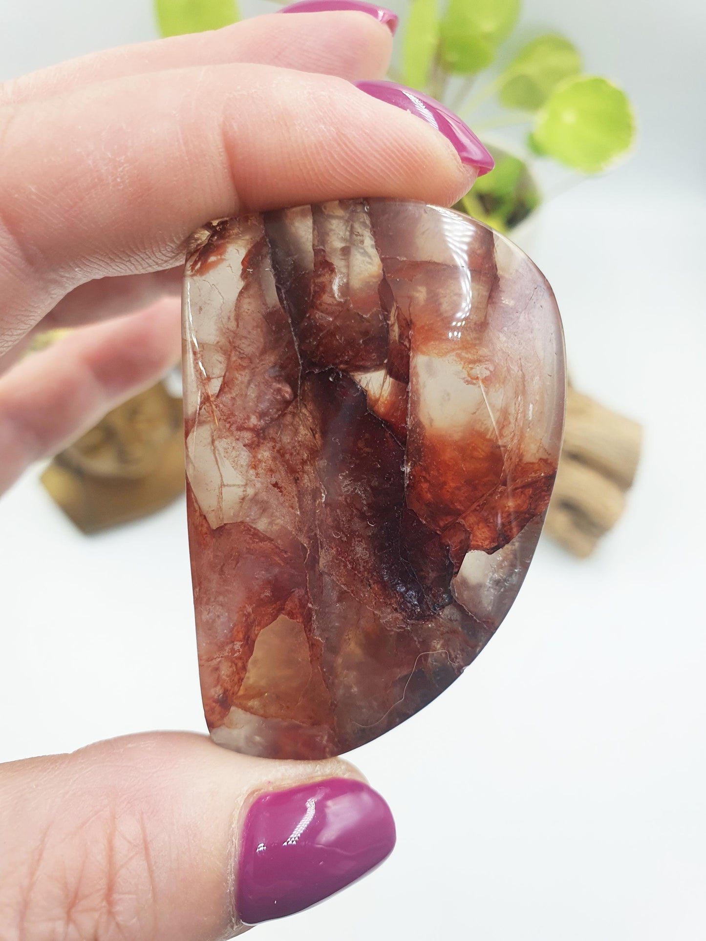 Little Fire Quartz Freeform with rainbows/ Hematoid Quartz Freeform / Fire Quartz with Rainbows Chunk - 65g