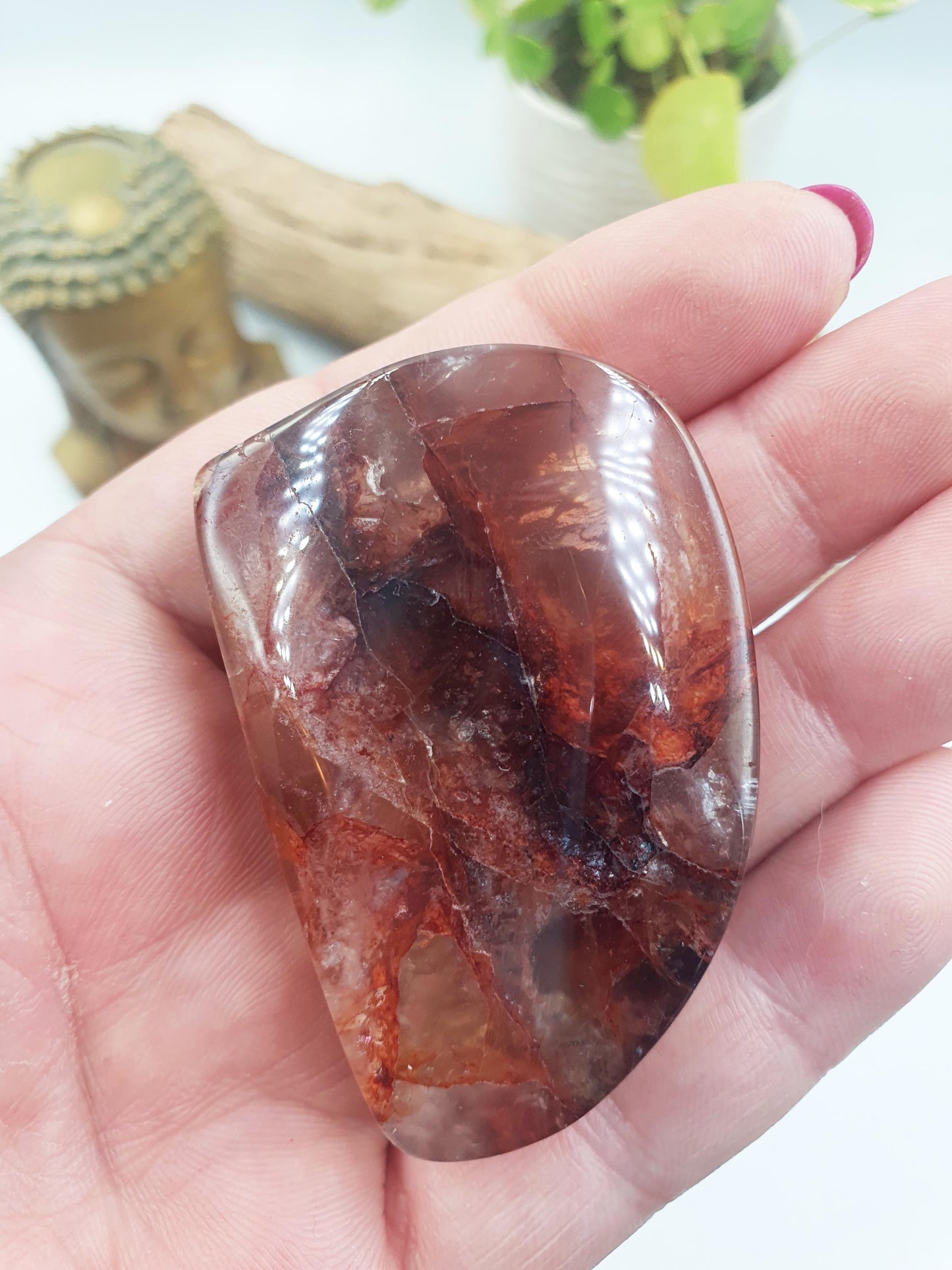 Little Fire Quartz Freeform with rainbows/ Hematoid Quartz Freeform / Fire Quartz with Rainbows Chunk - 65g