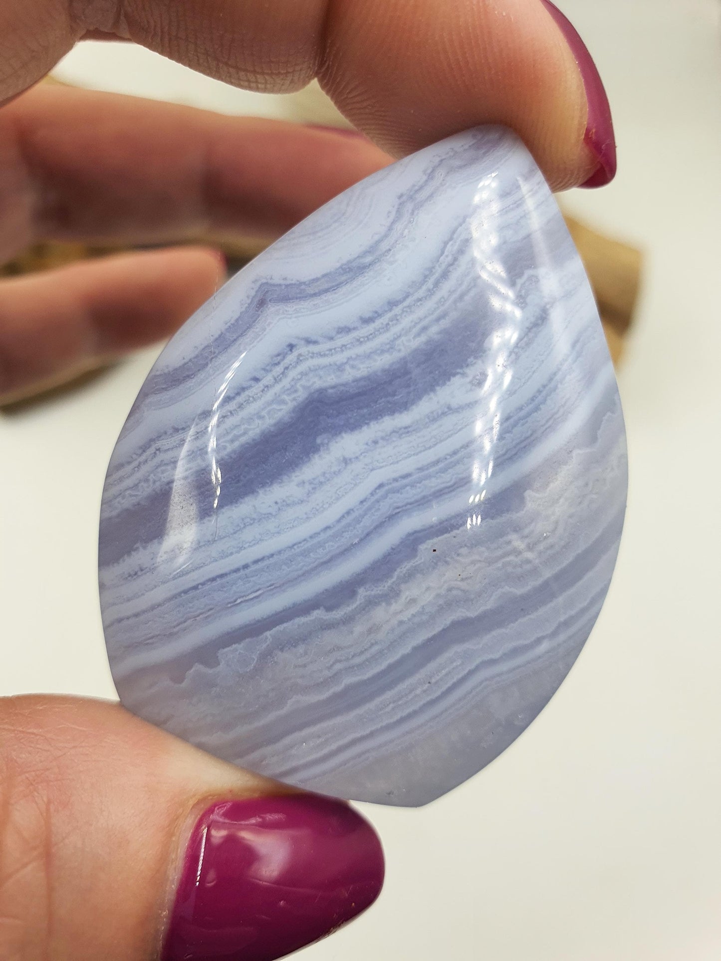 Stunning High Grade Blue Lace Agate Mini Freeform / Blue Banded Agate Stabding Polished Tower / A Grade Blue Lace Agate - 45g